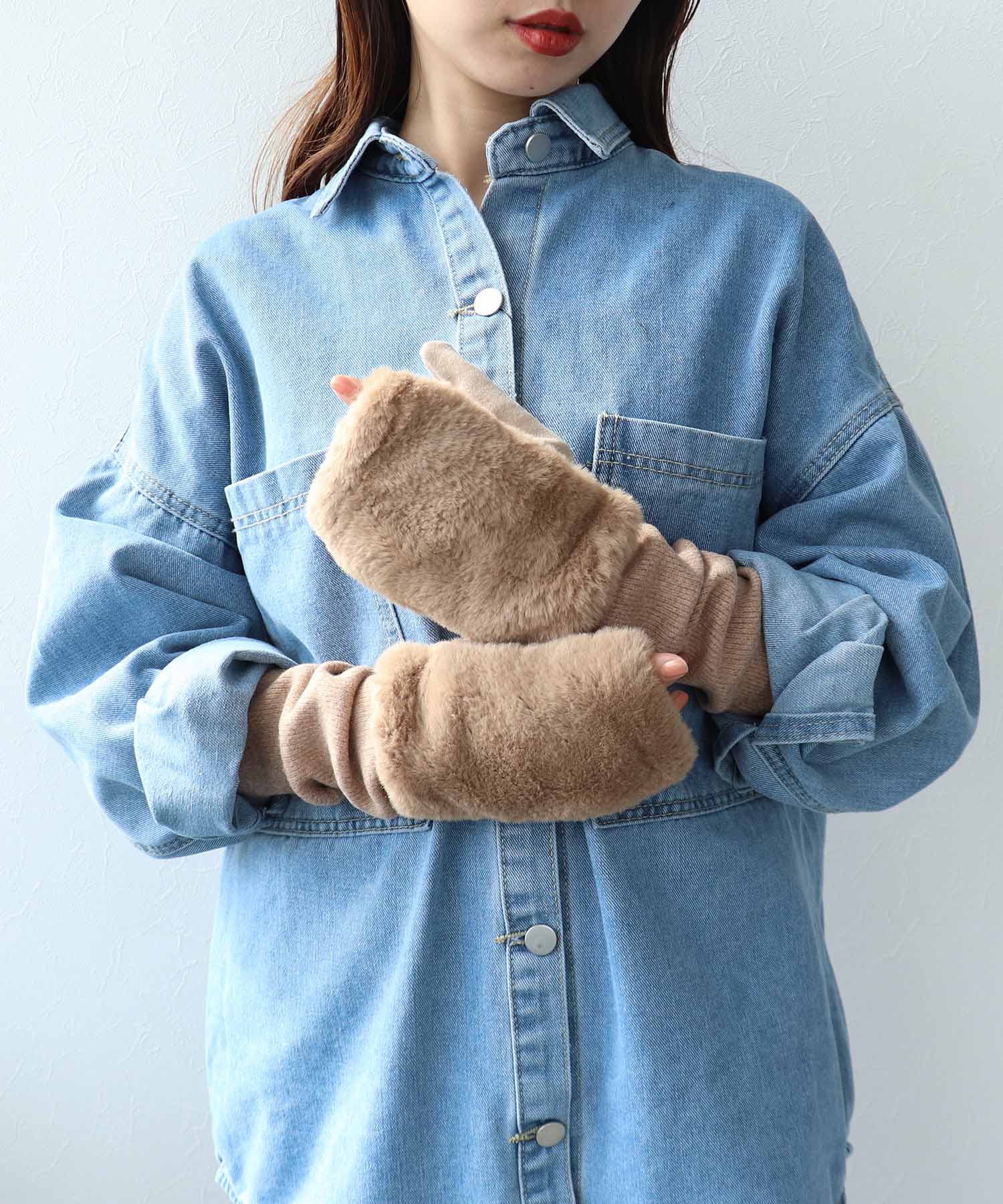 ファー×ロングスリーブグローブ