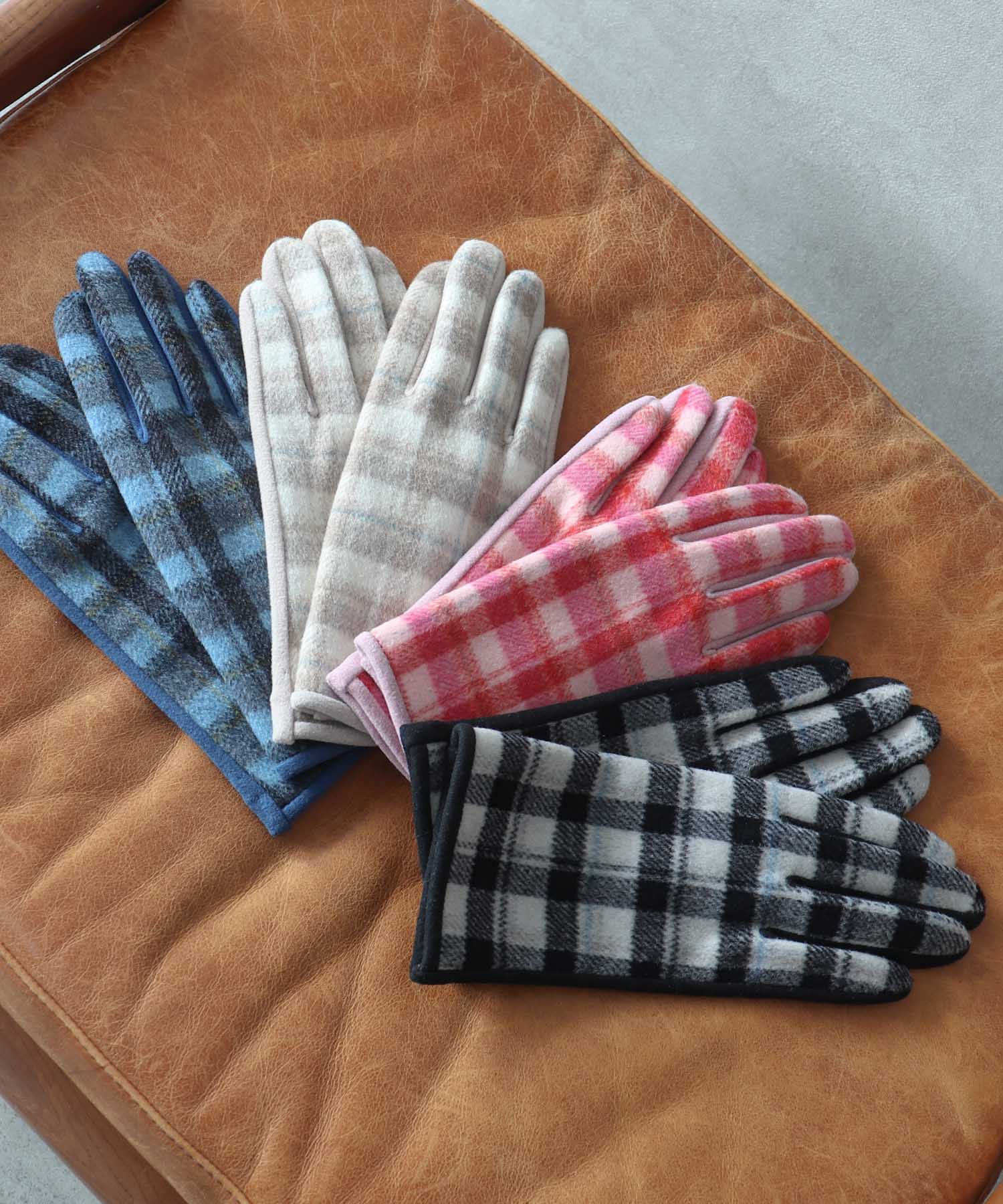 チェックショートグローブ