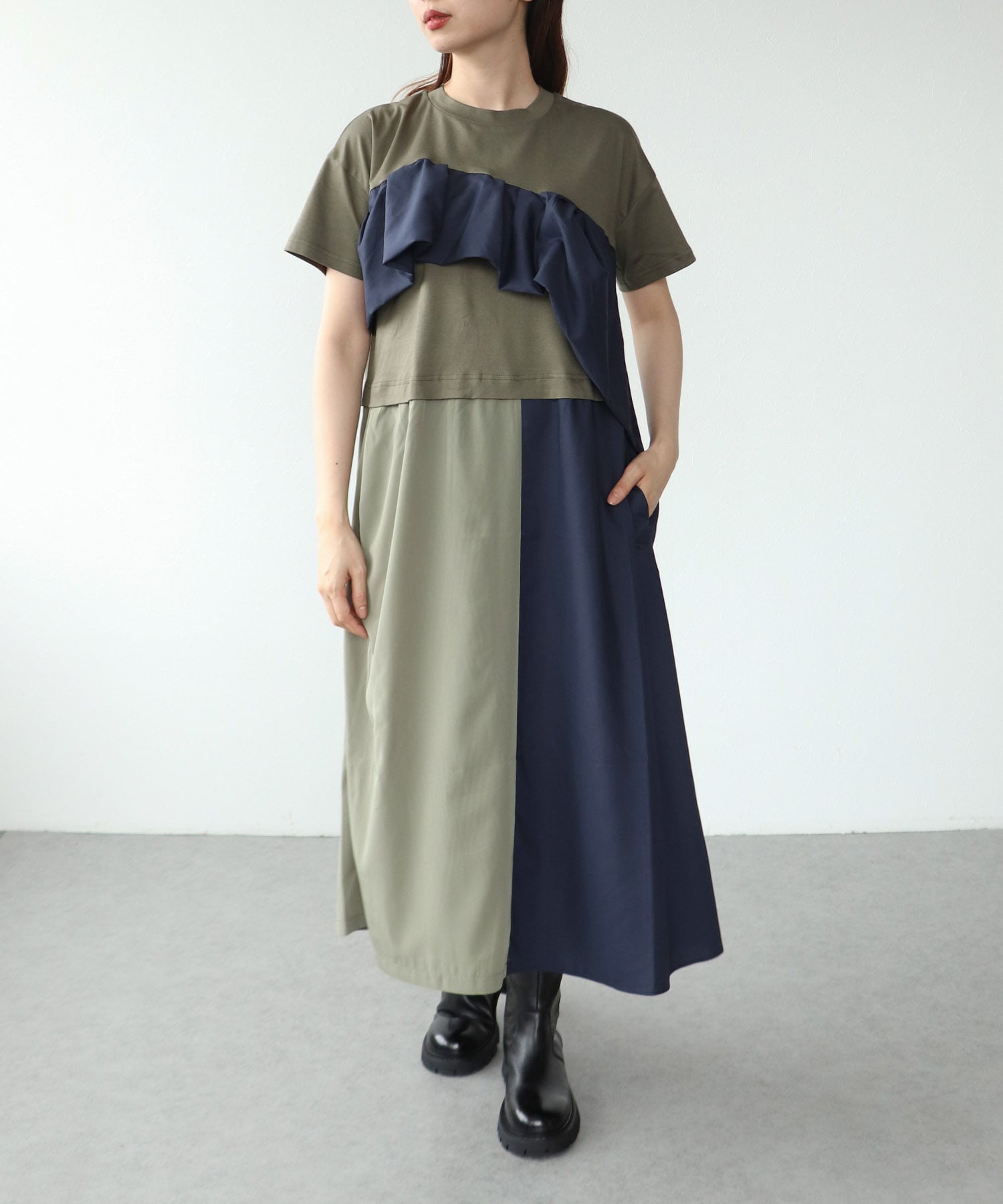 ラッフルフリルジョイントワンピース