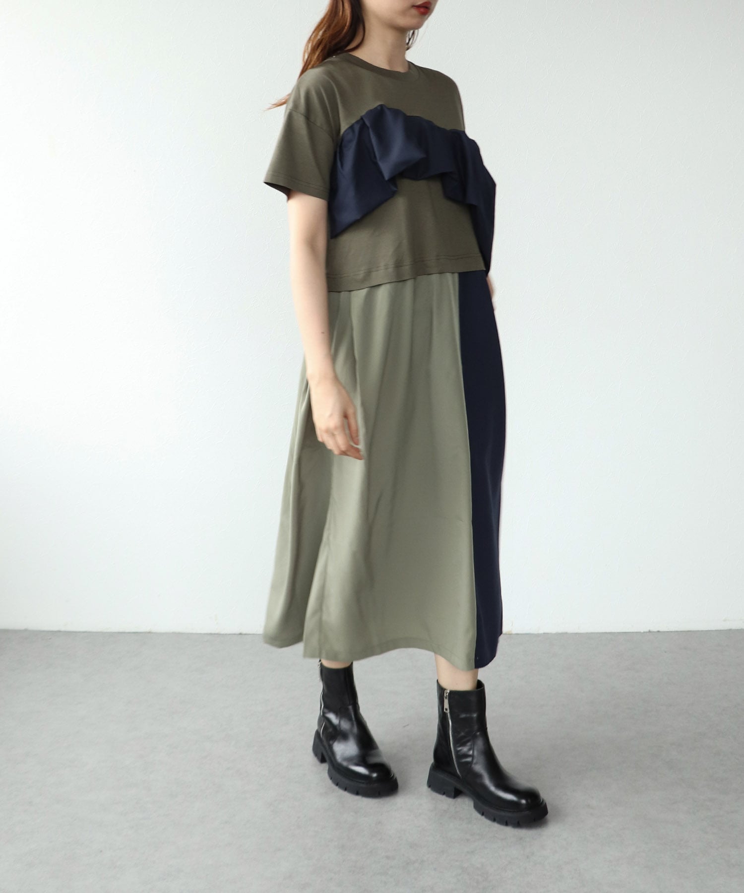 ラッフルフリルジョイントワンピース