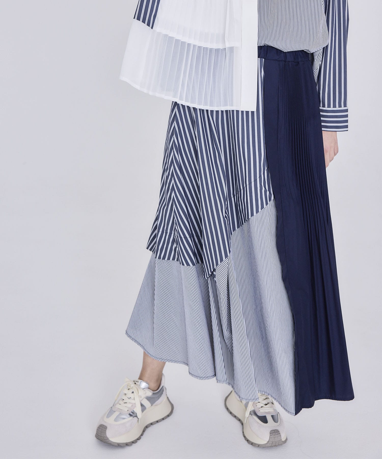 【WEB先行予約】ストライプコンビネーションスカート