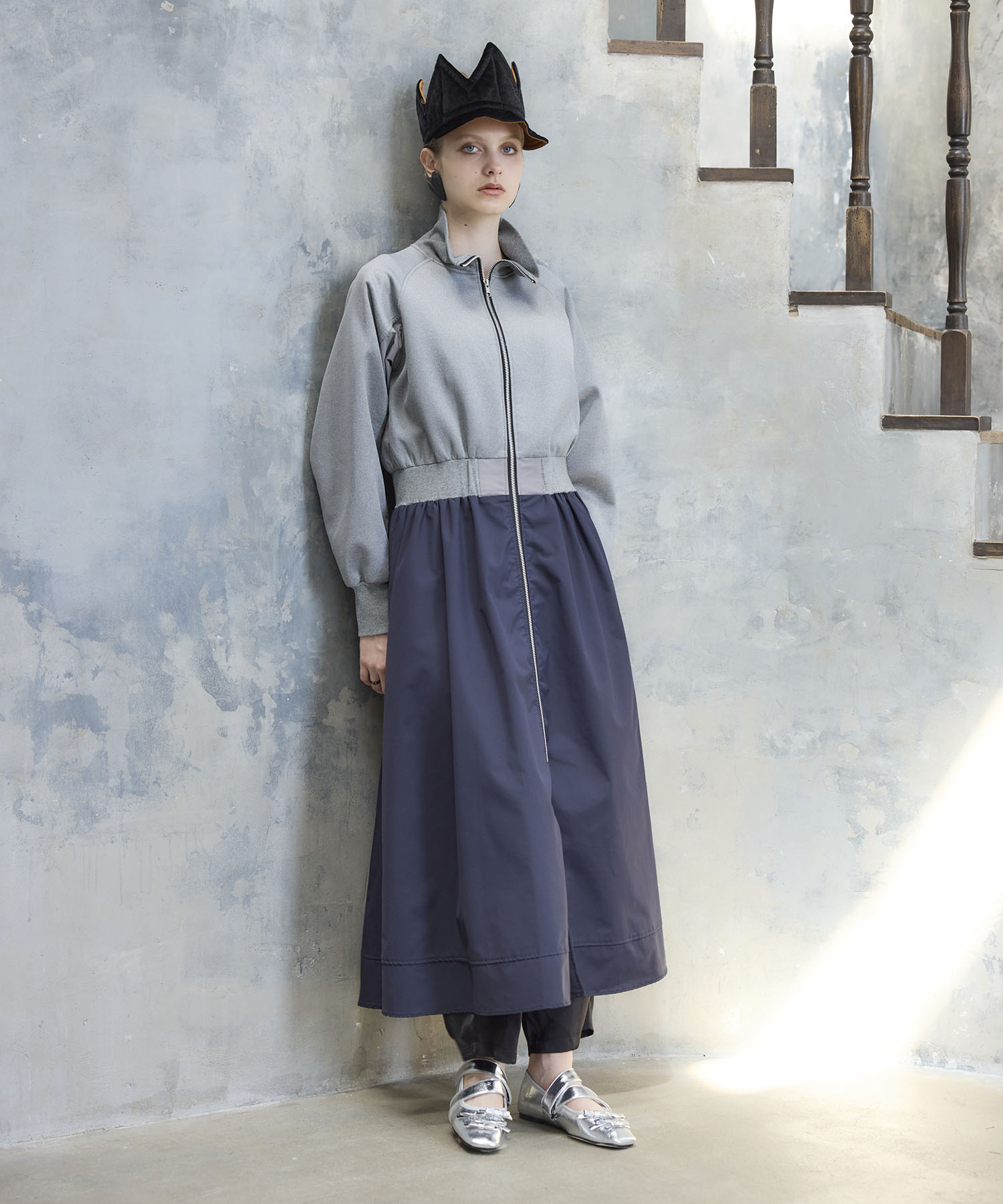 【MARECHAL TERRE】ジップブルゾンワンピース