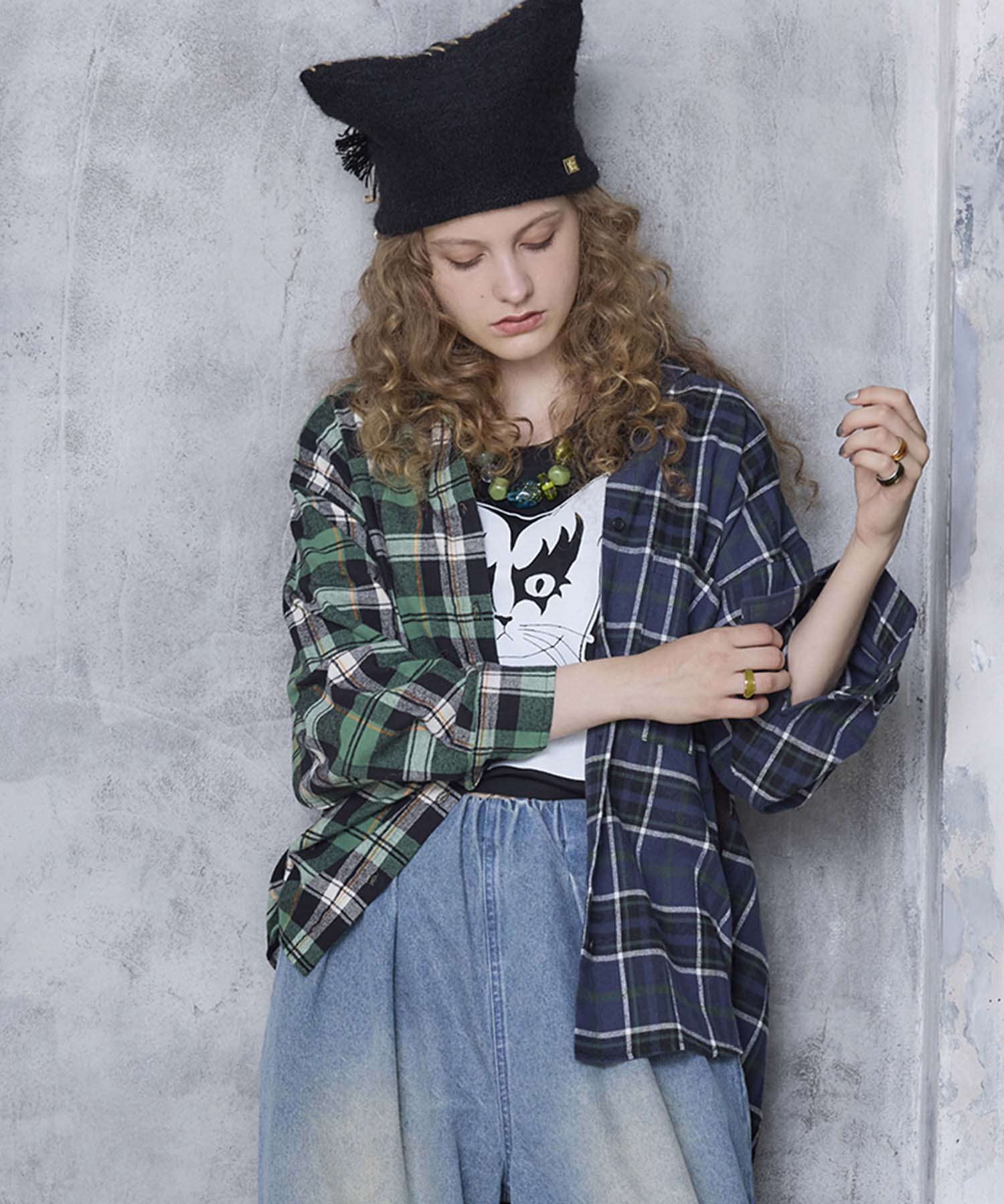 【MARECHAL TERRE】チェックロングシャツ