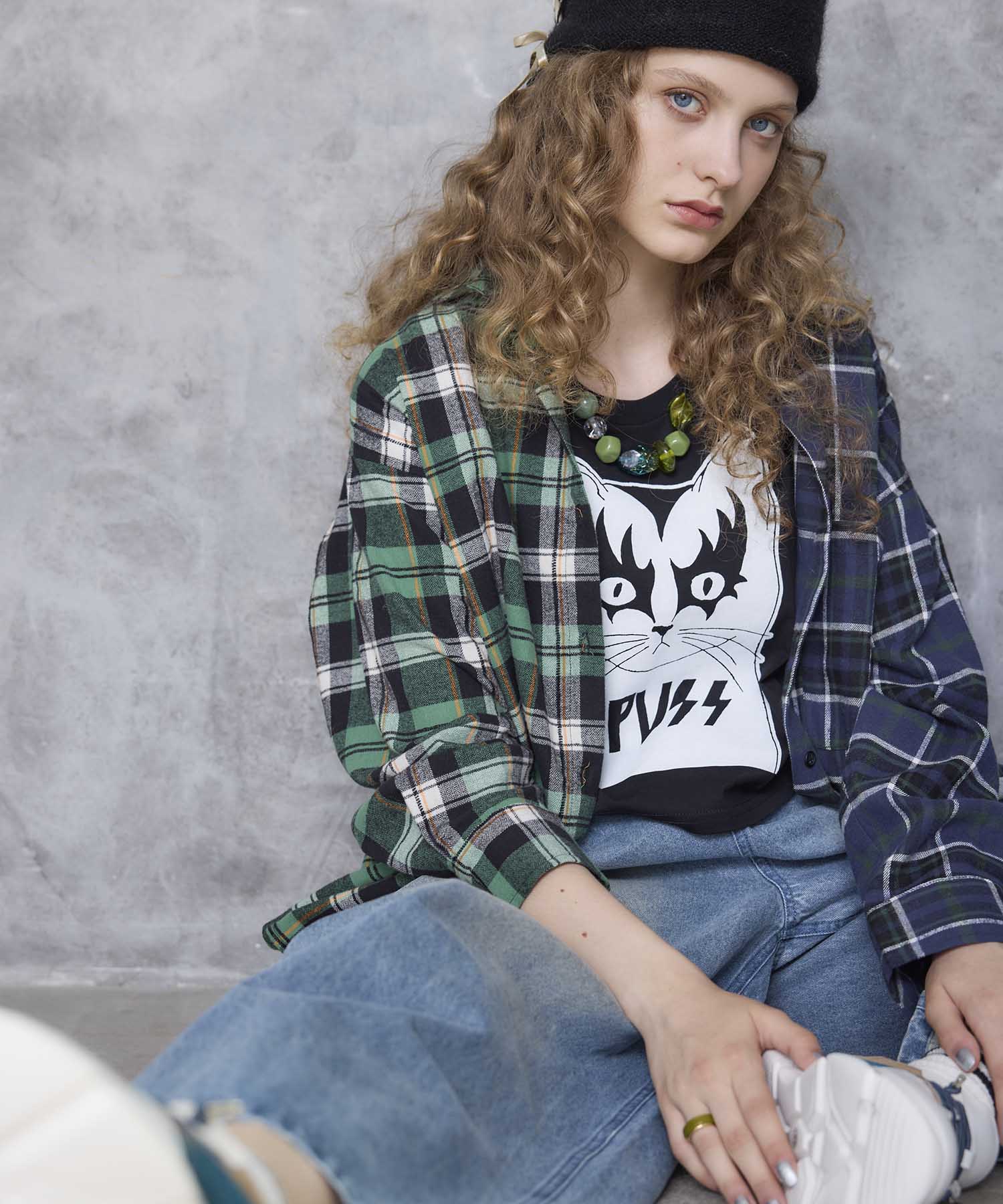 【MARECHAL TERRE】チェックロングシャツ