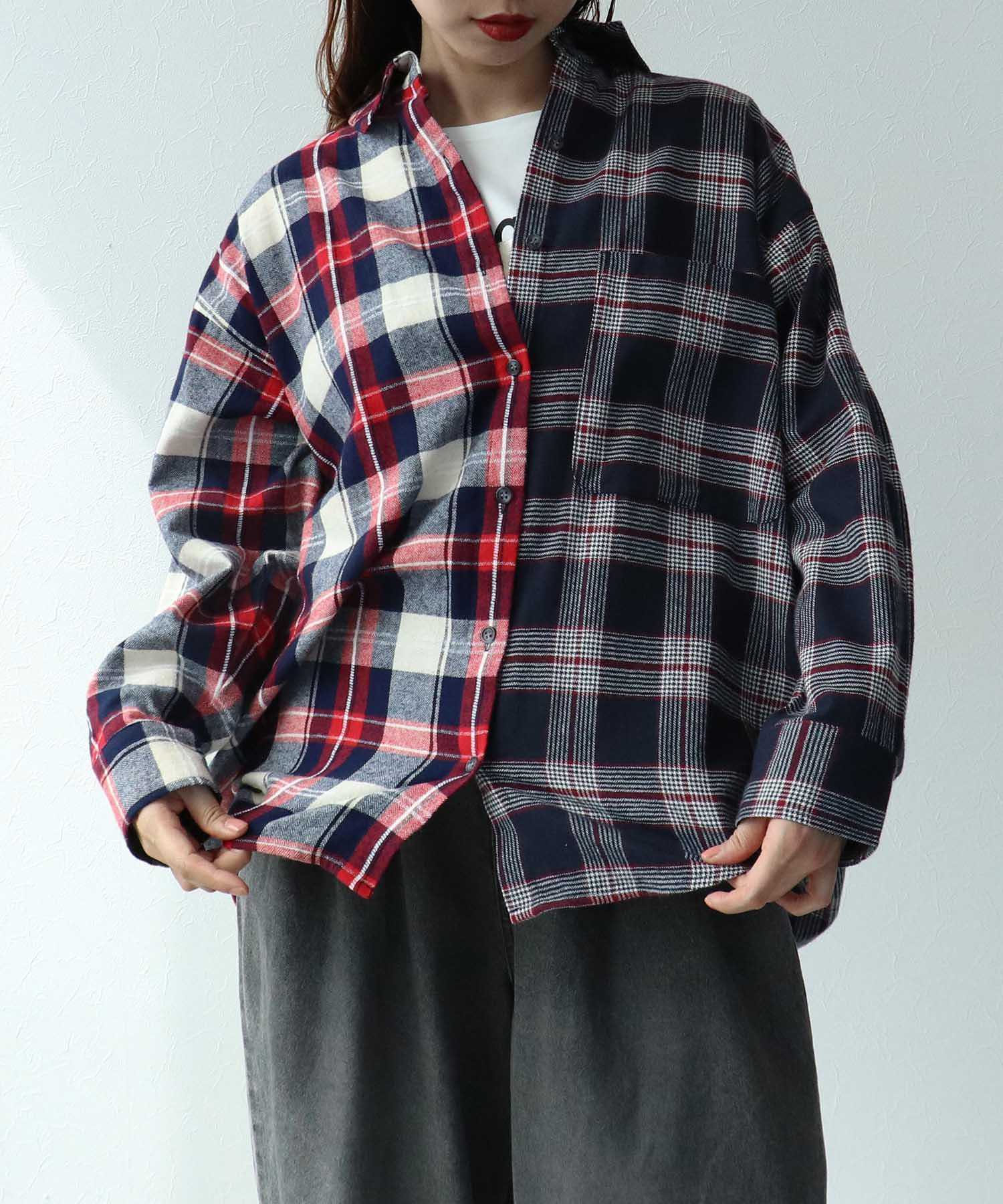 【MARECHAL TERRE】チェックロングシャツ