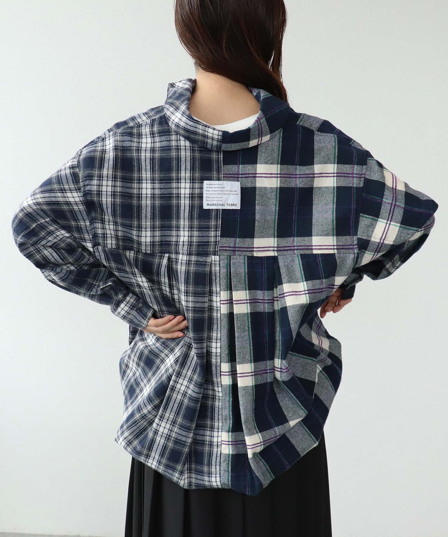 【MARECHAL TERRE】チェックロングシャツ