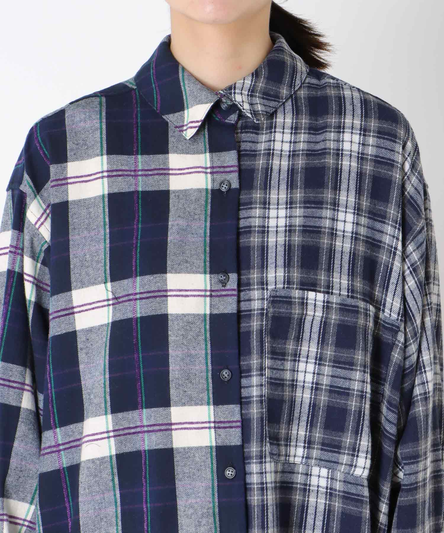 【MARECHAL TERRE】チェックロングシャツ