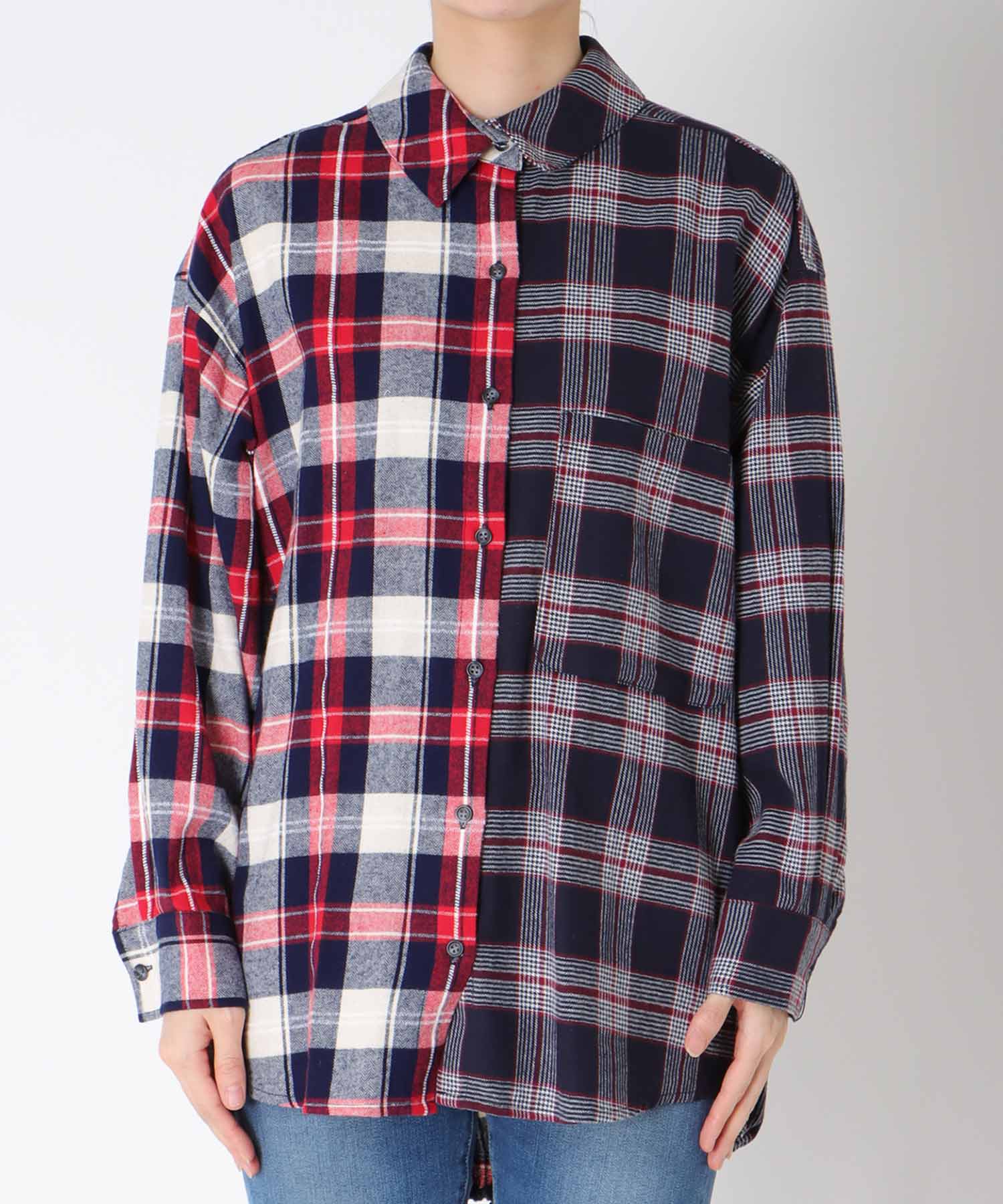 【MARECHAL TERRE】チェックロングシャツ