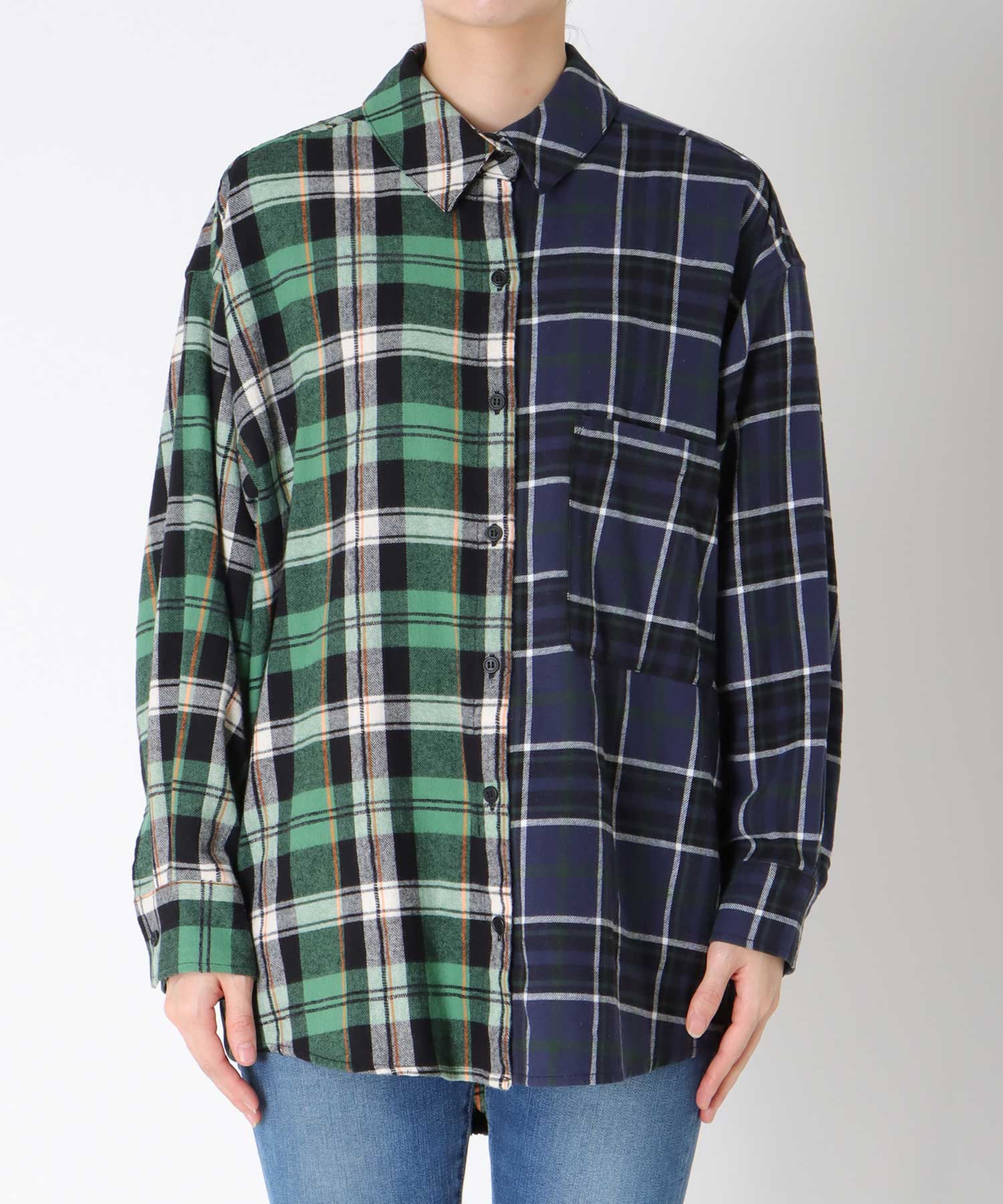 【MARECHAL TERRE】チェックロングシャツ