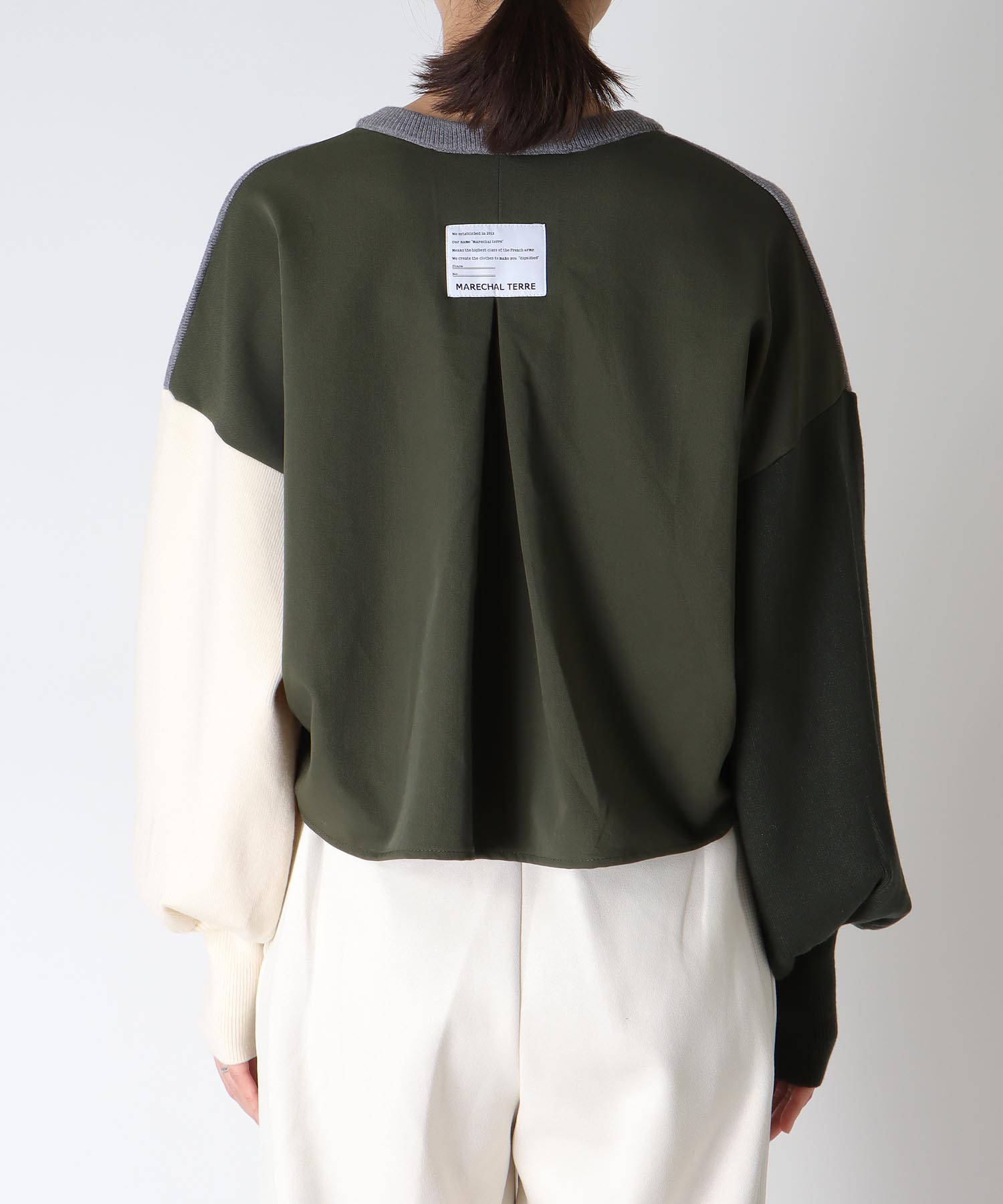 【MALCHAL TERRE】カラーブロックショートカーディガン