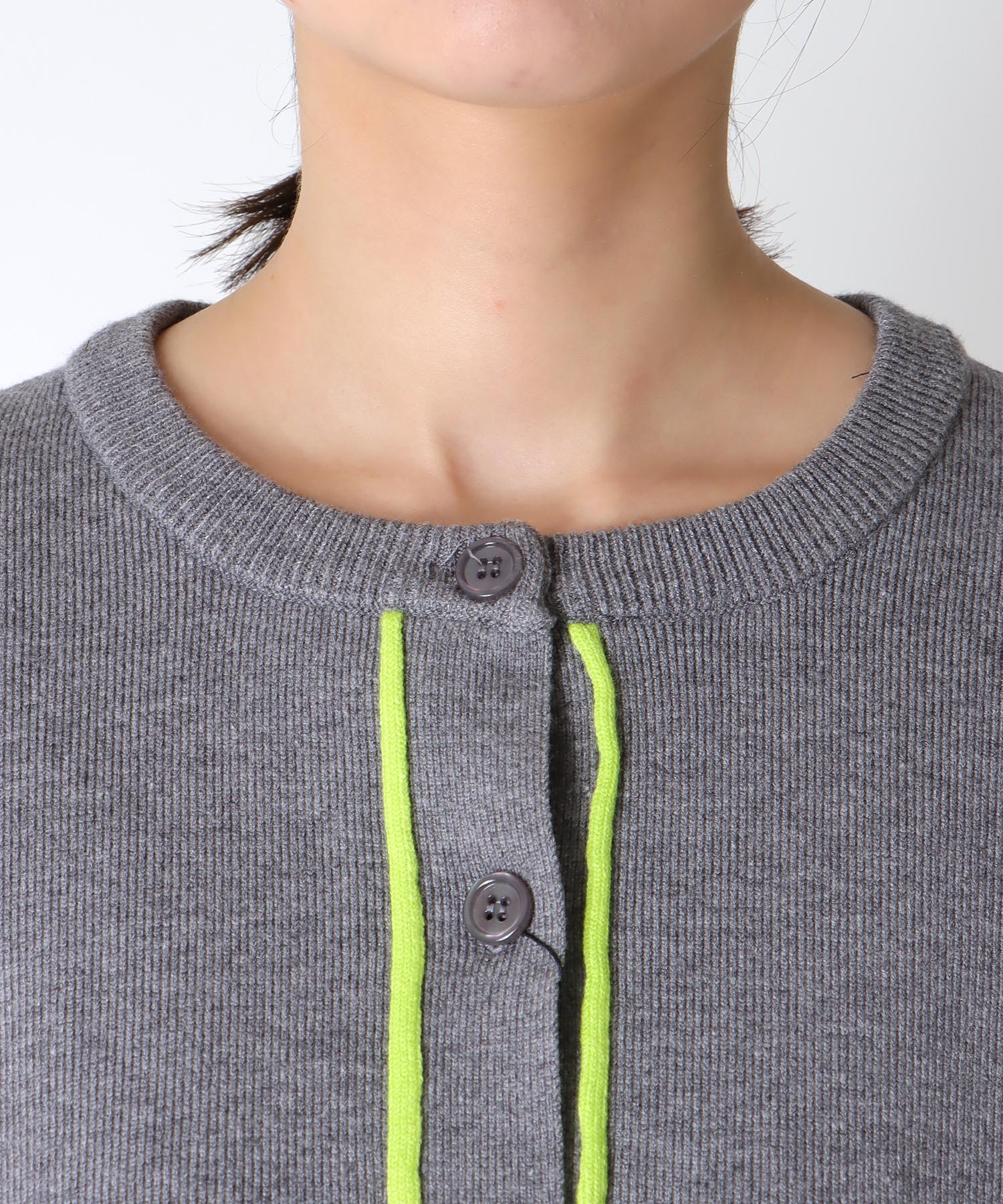 【MALCHAL TERRE】カラーブロックショートカーディガン