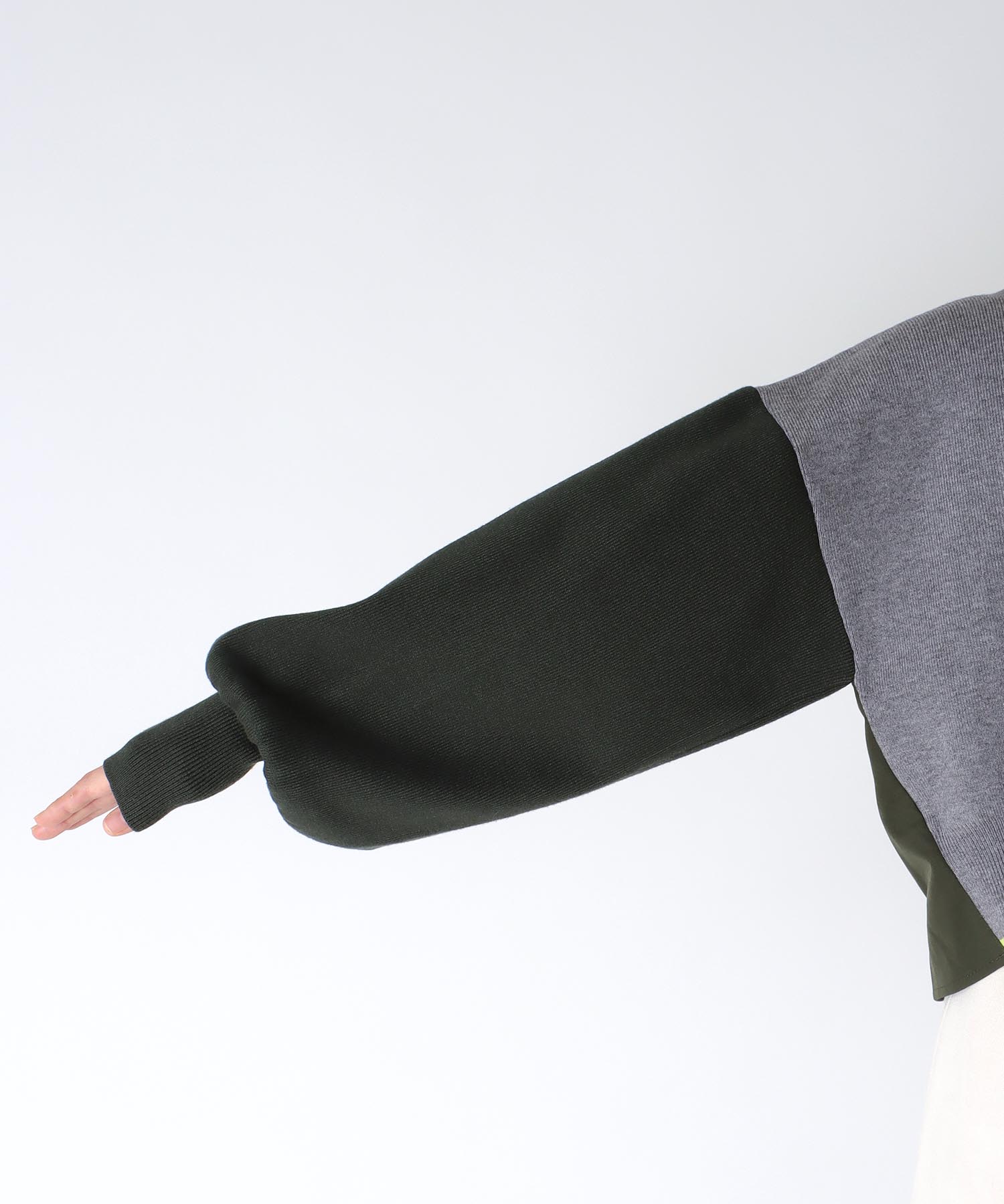 【MALCHAL TERRE】カラーブロックショートカーディガン