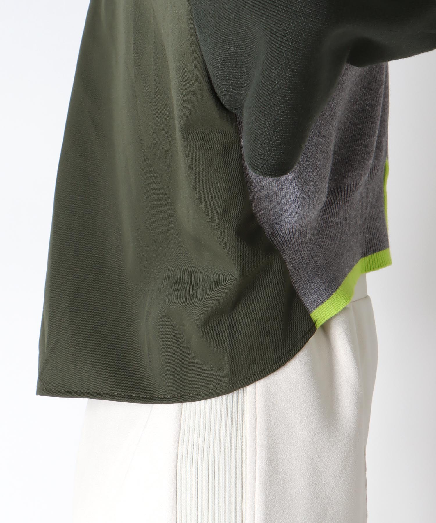 【MALCHAL TERRE】カラーブロックショートカーディガン