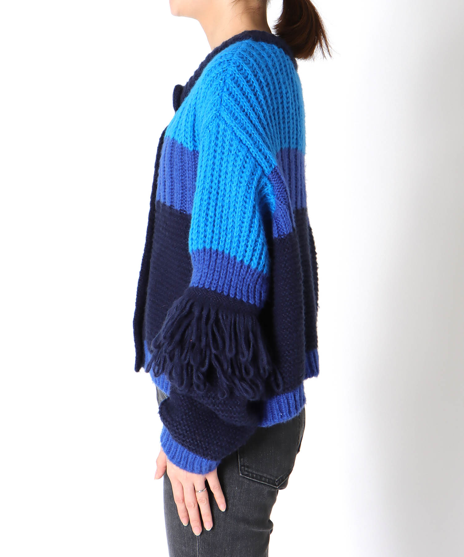 【WEB先行予約】MALCHAL TERREフリンジニットカーディガン