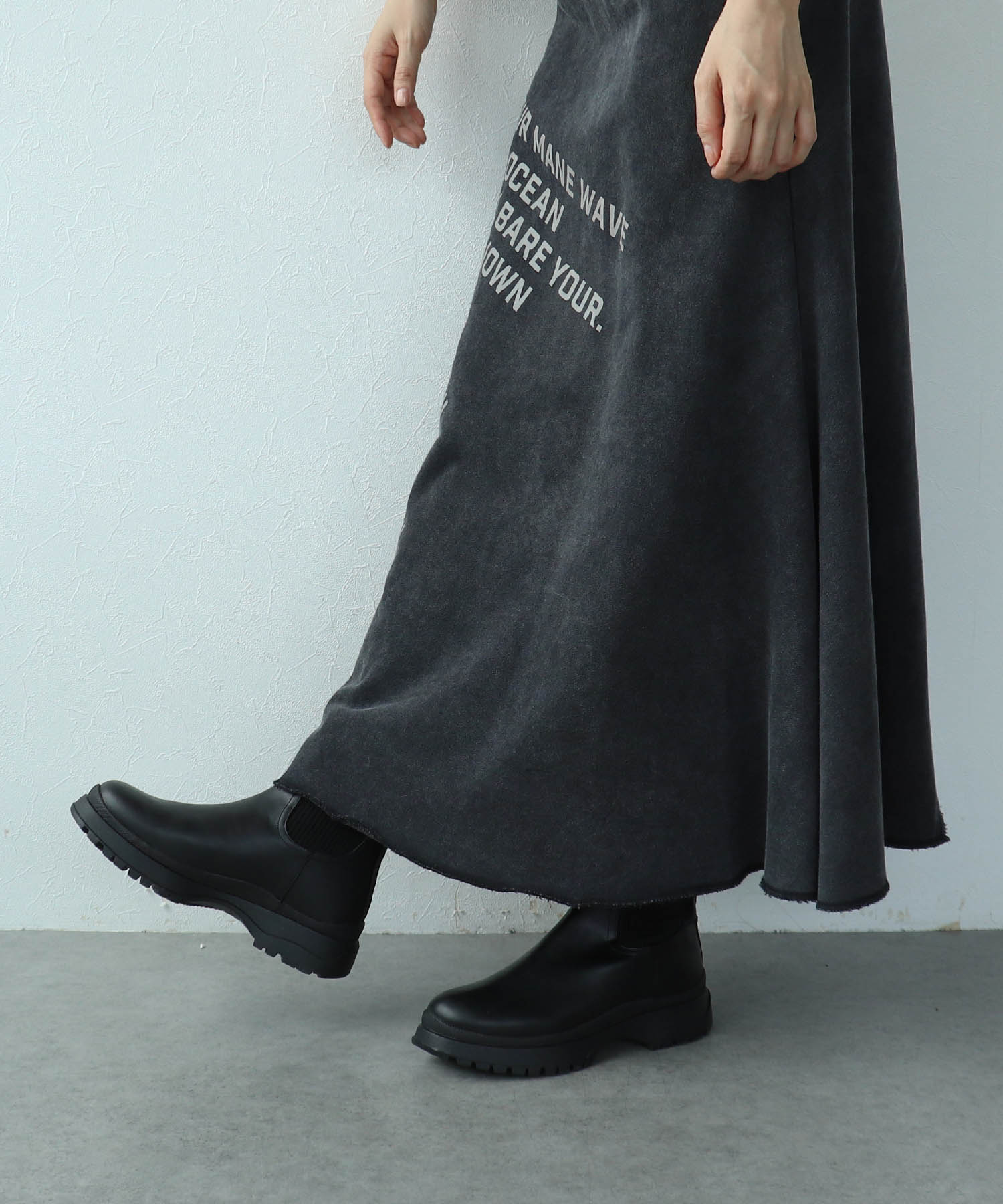 【MARECHAL TERRE】フェイクレザーサイドゴアブーツ