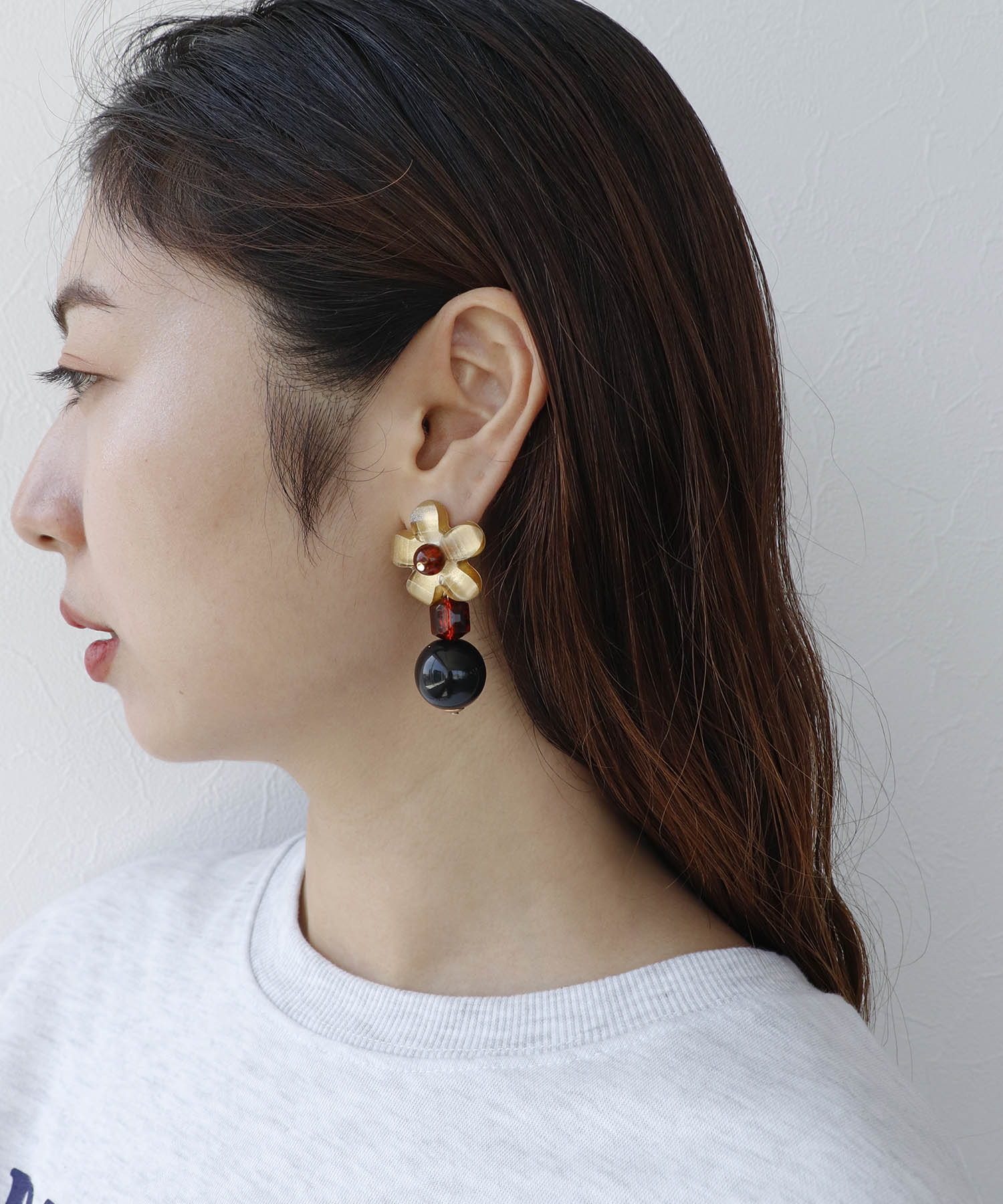 【MABEL】フラワーアクリルピアス