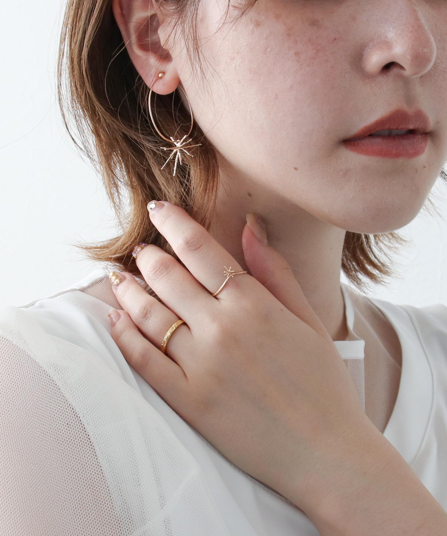 【LIMITED NUMBER】スターフープイヤリング