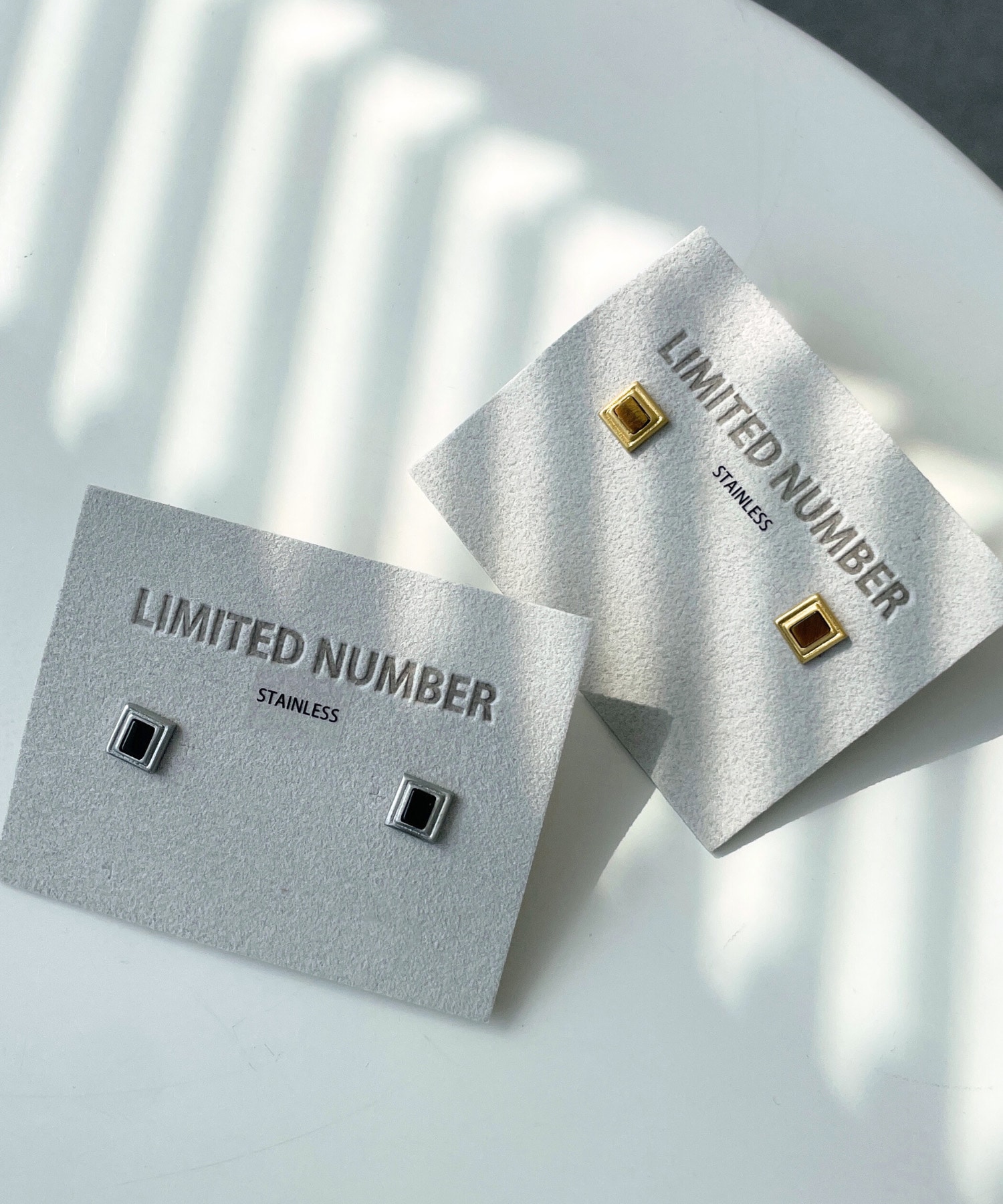 【LIMITED NUMBER】316Lステンレス天然石スタッドピアス