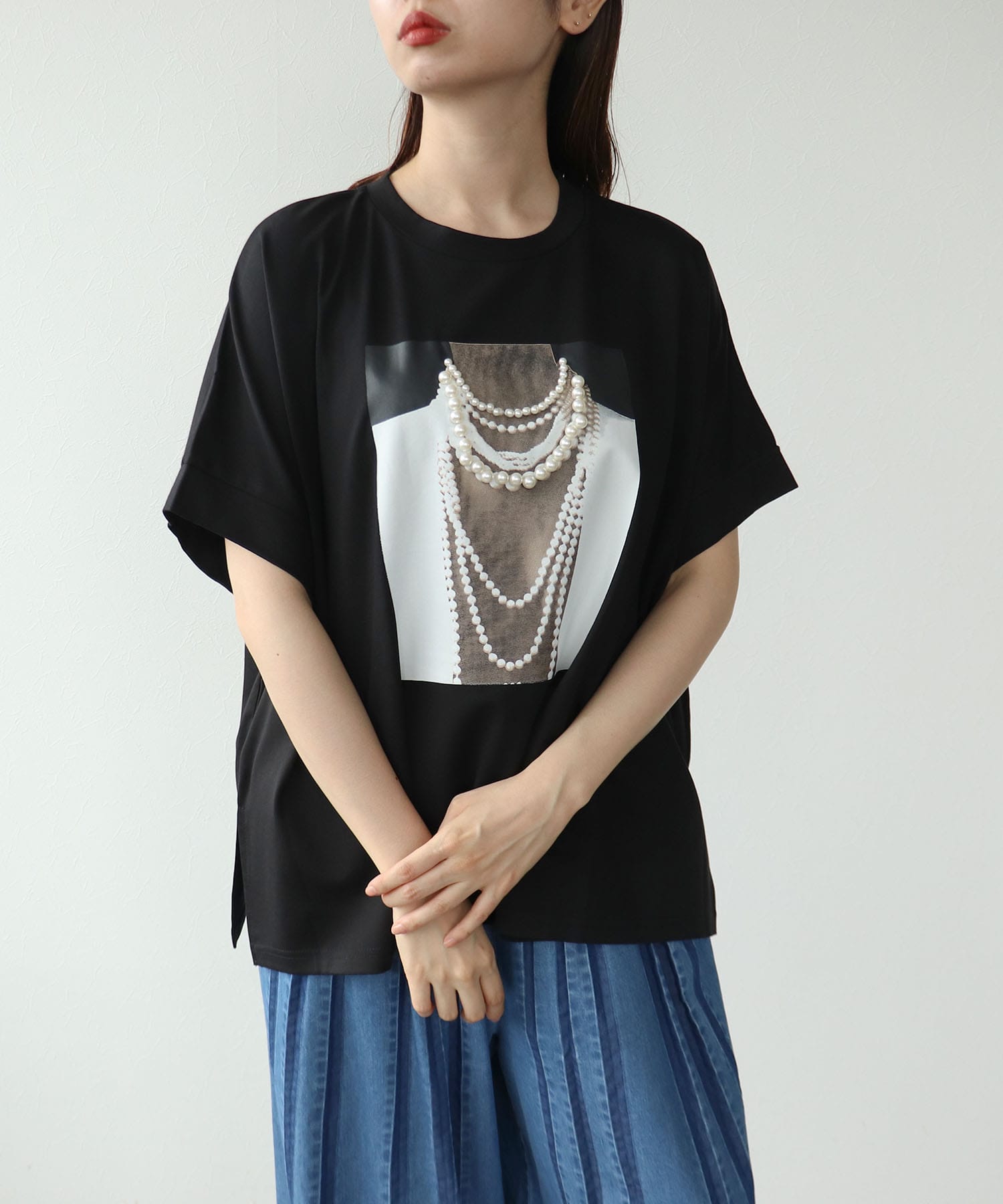 パールデザインフォトTシャツ