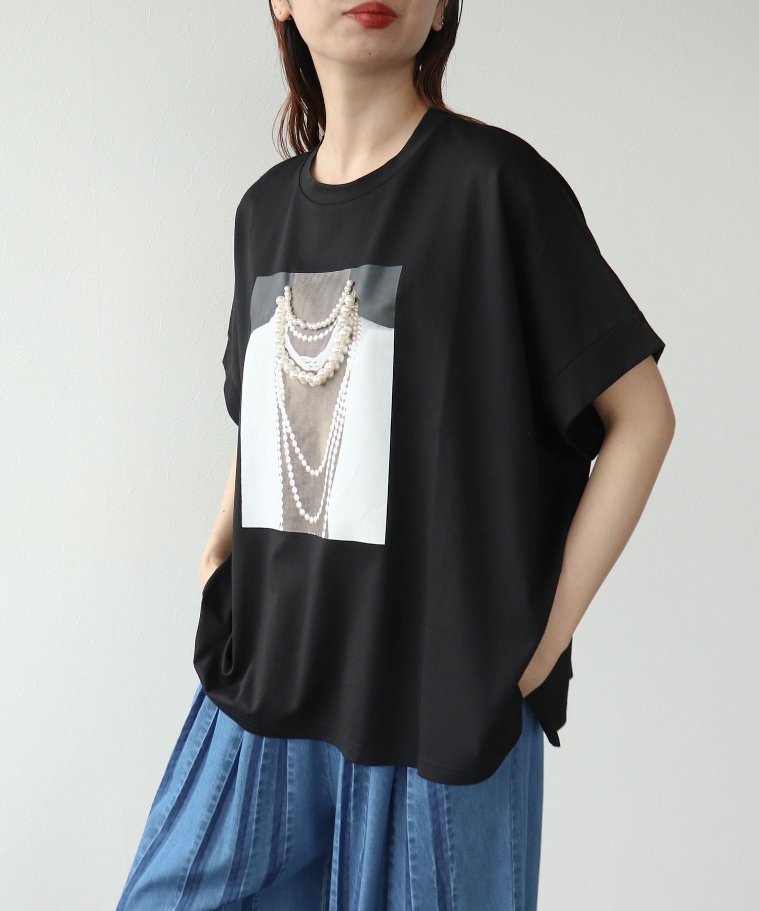 パールデザインフォトTシャツ