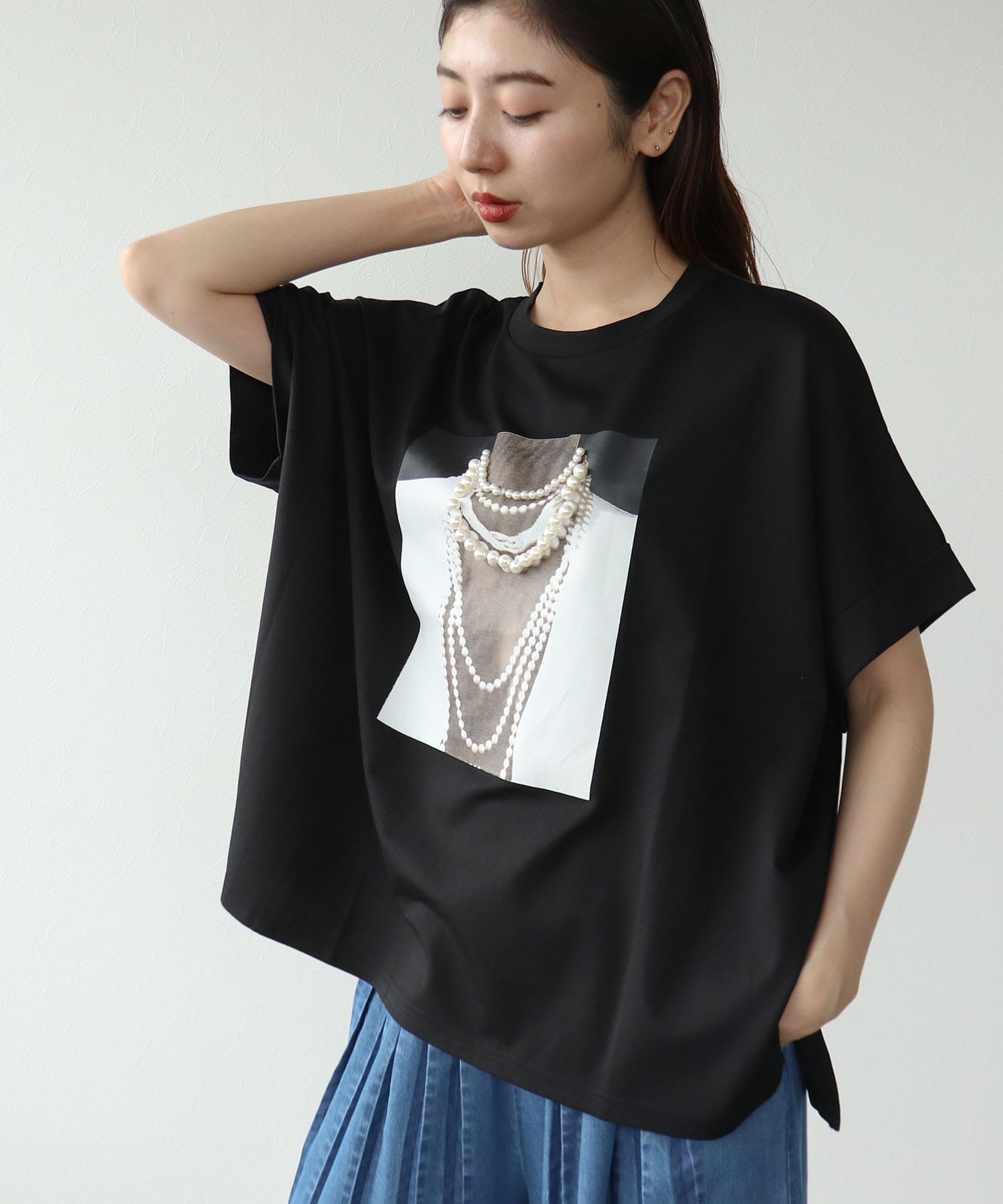 パールデザインフォトTシャツ