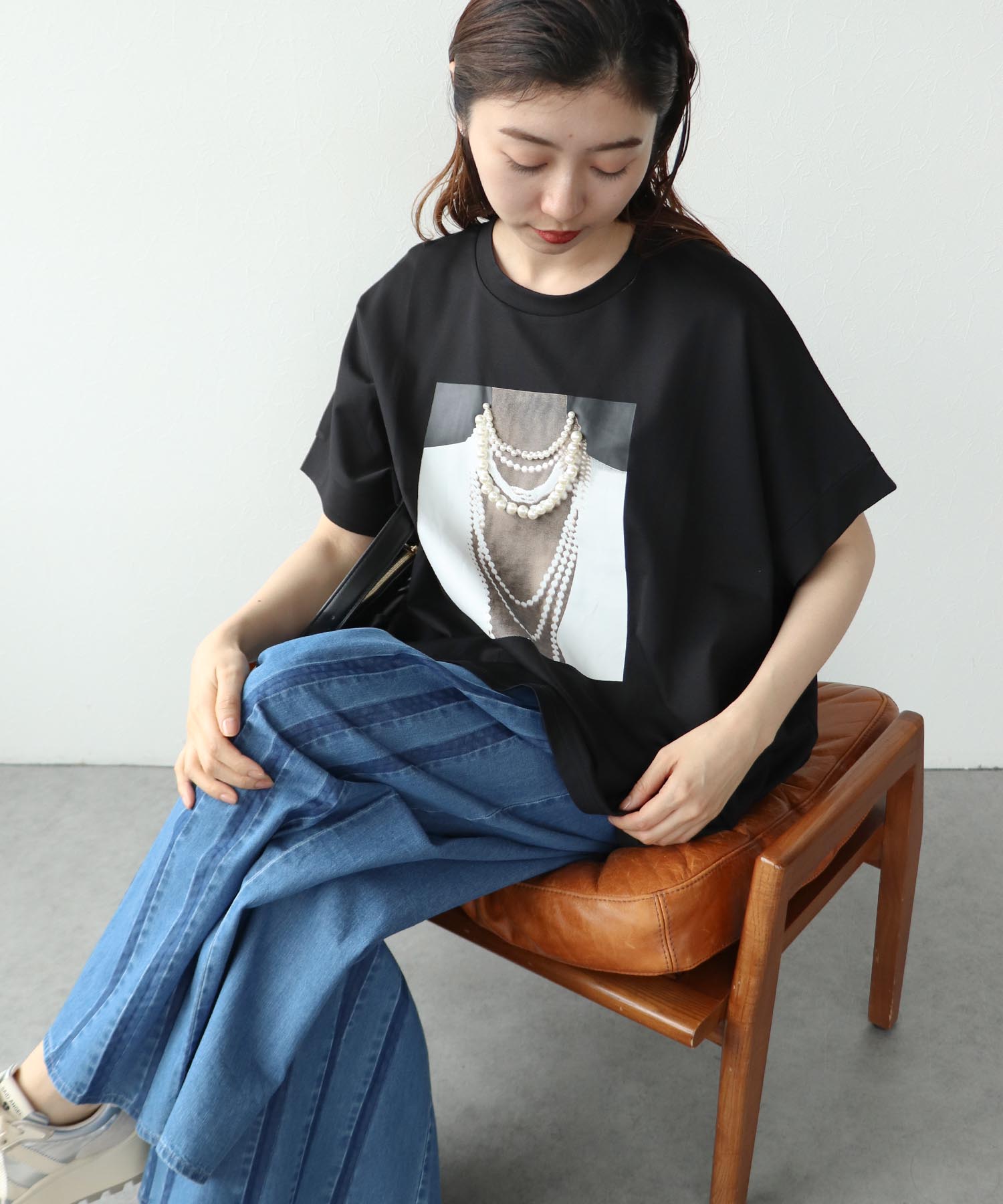 パールデザインフォトTシャツ