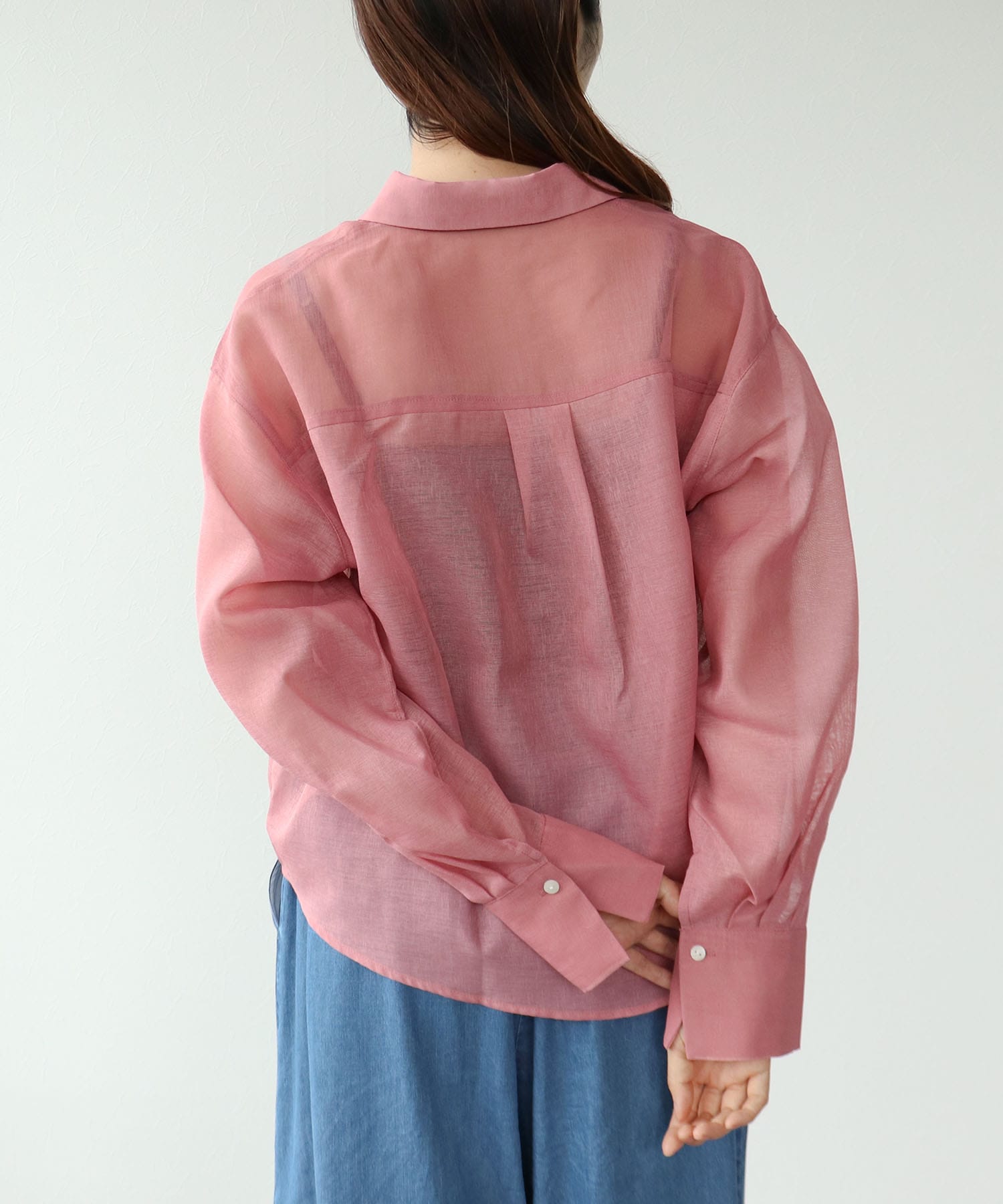 【WEB先行販売】シアーリネンライクショートブラウス