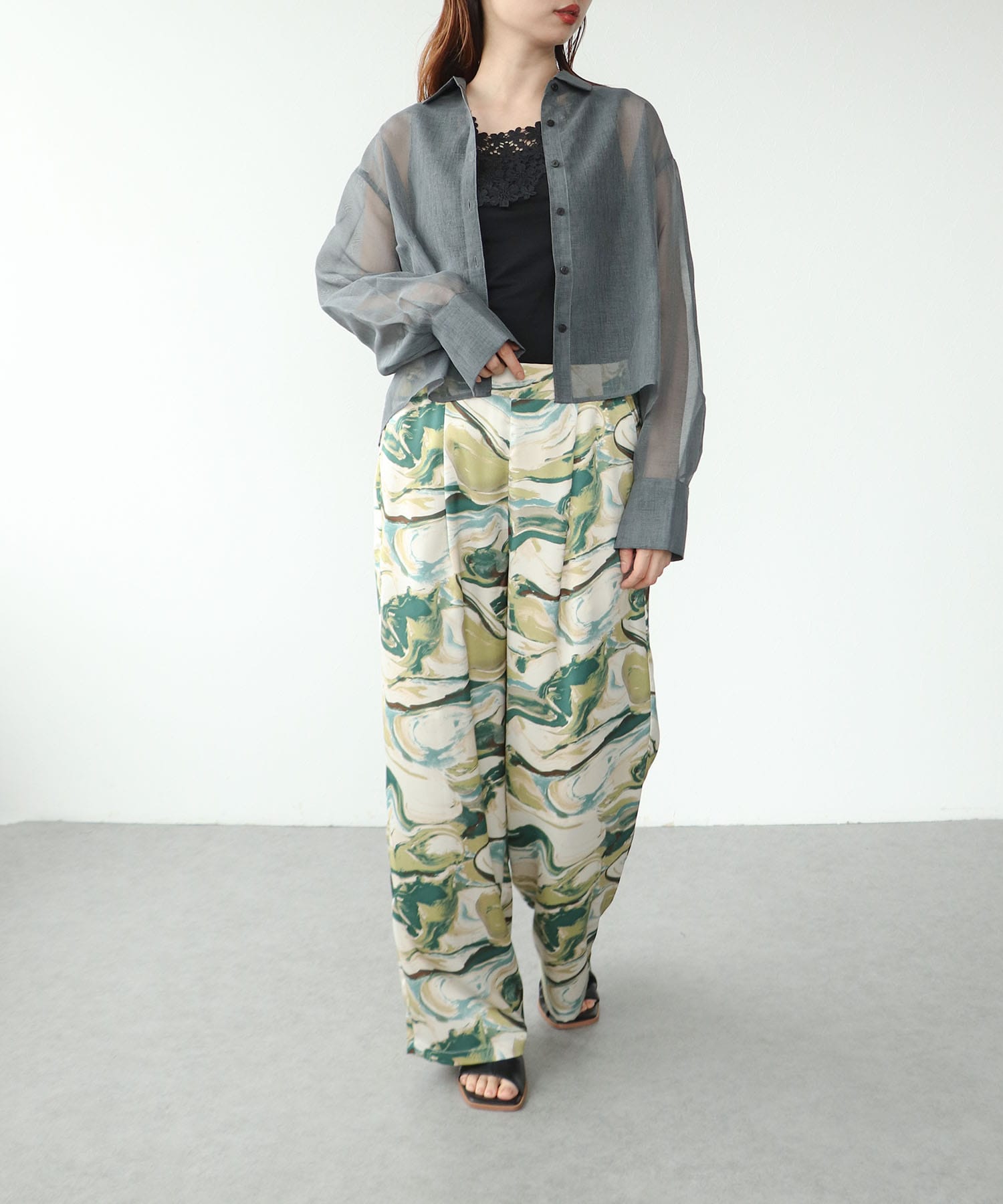 【WEB先行販売】シアーリネンライクショートブラウス