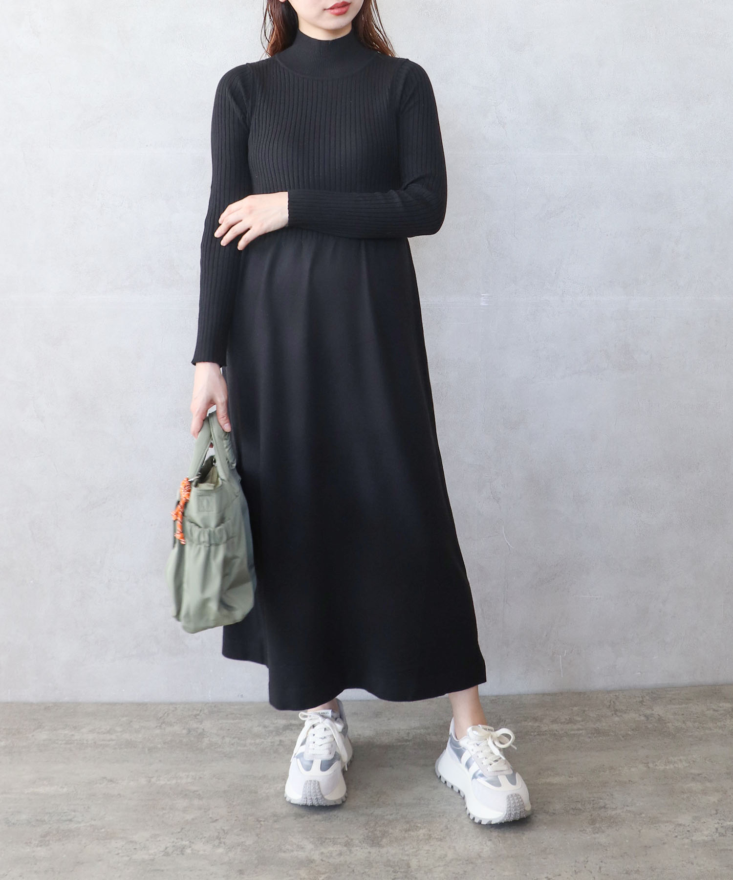 シャギーベストセットニットワンピース