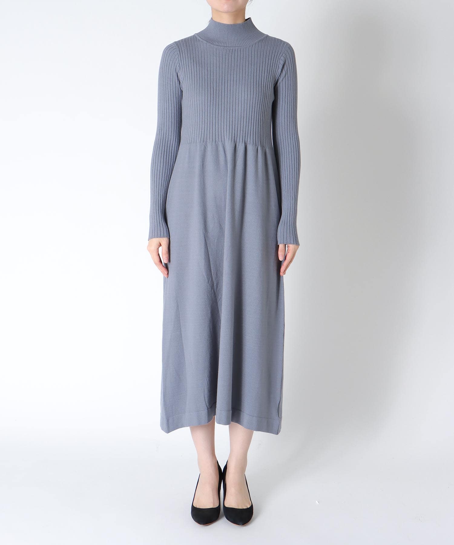 シャギーベストセットニットワンピース