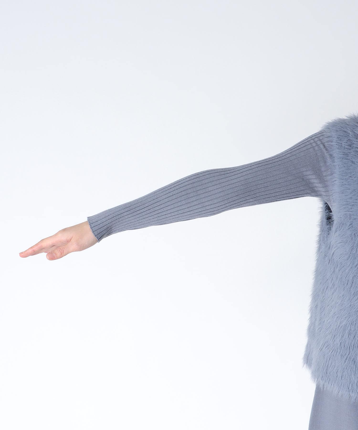 シャギーベストセットニットワンピース