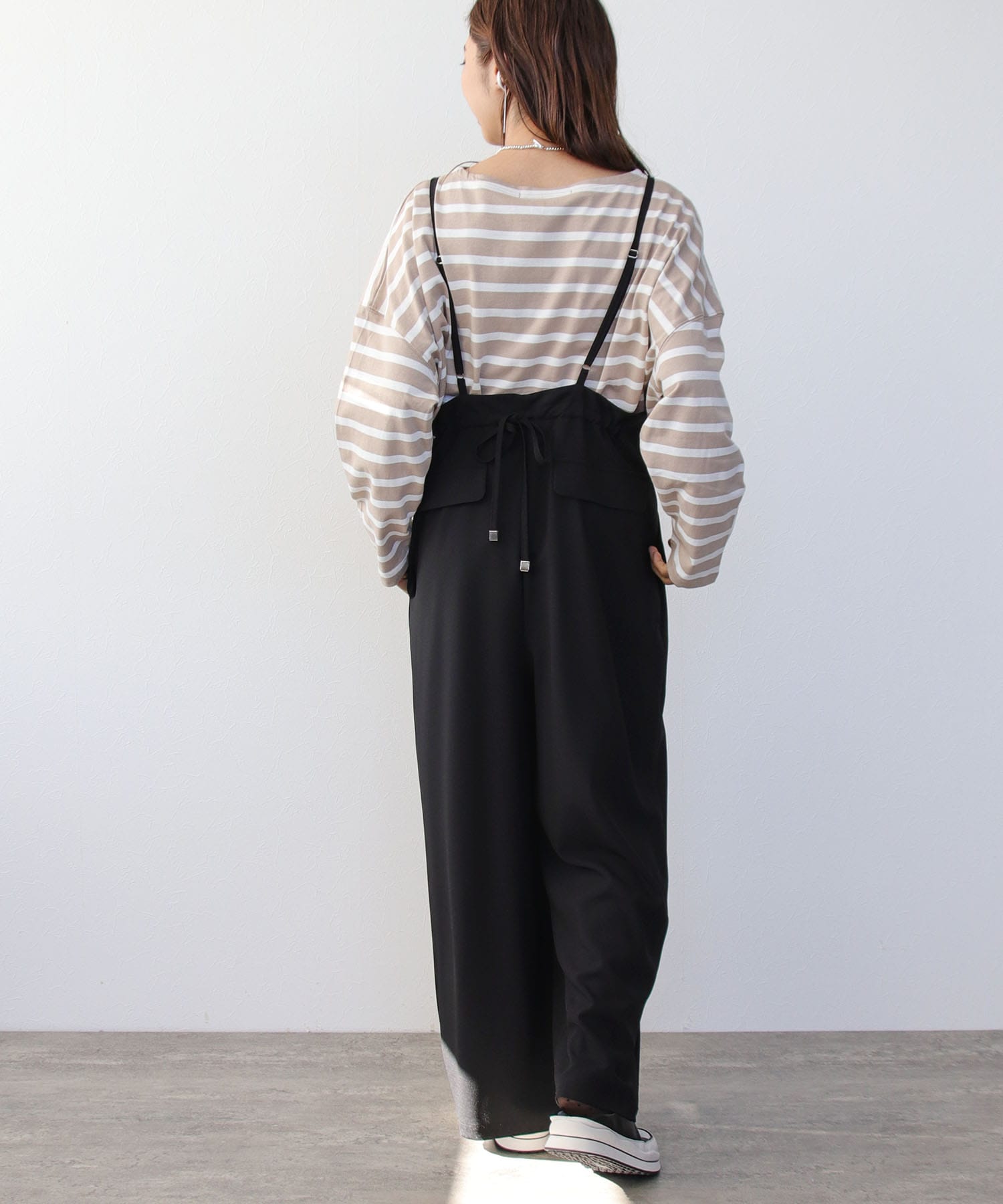 【WEB先行予約】バックギャザーストラップサロペット