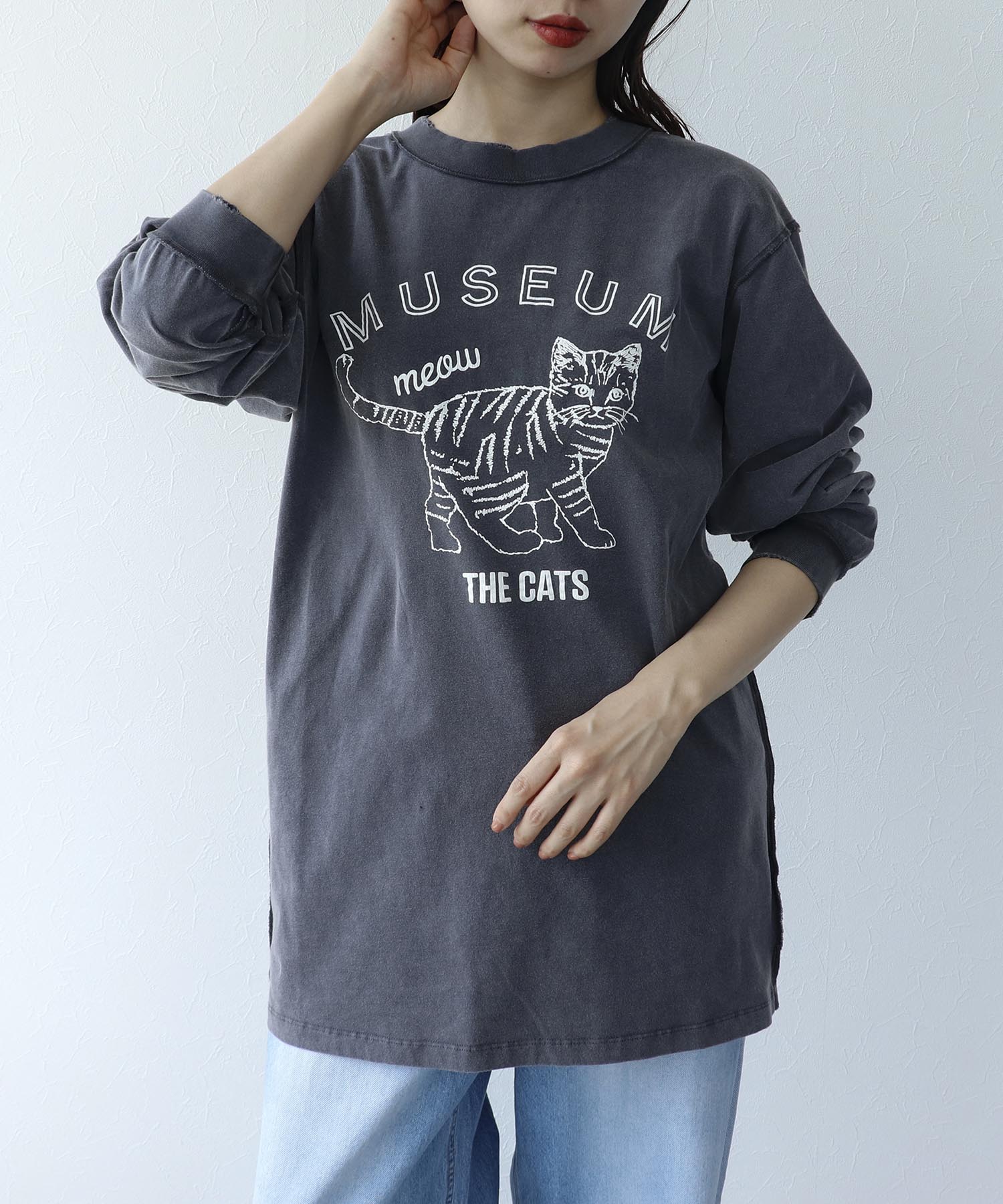 CATピグメントロングTシャツ