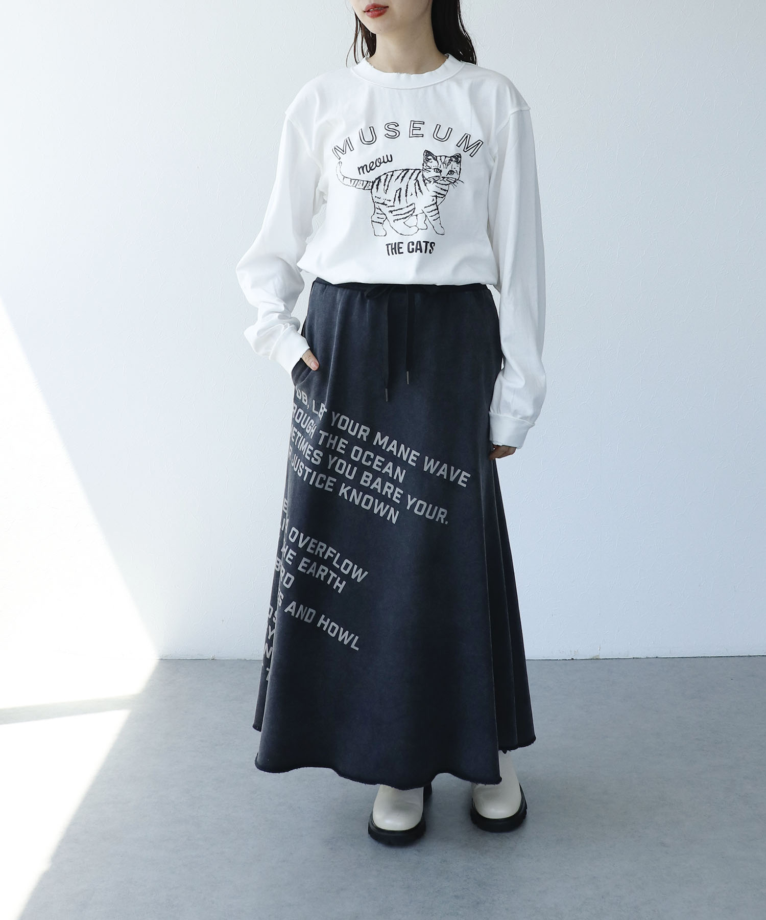 CATピグメントロングTシャツ