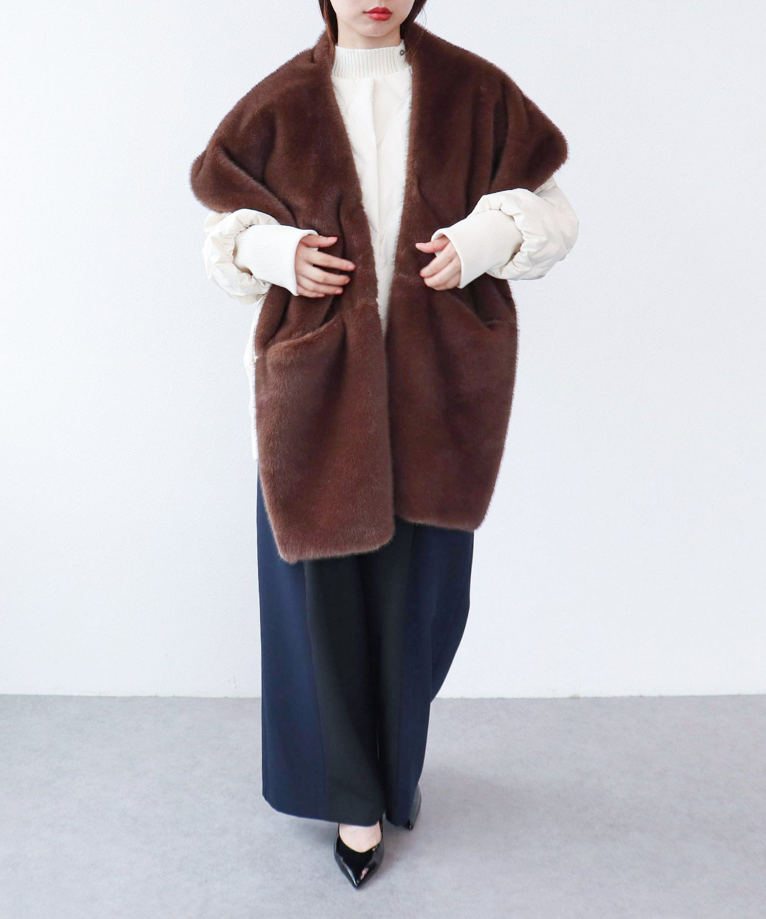 ミンクフェイクファーストール