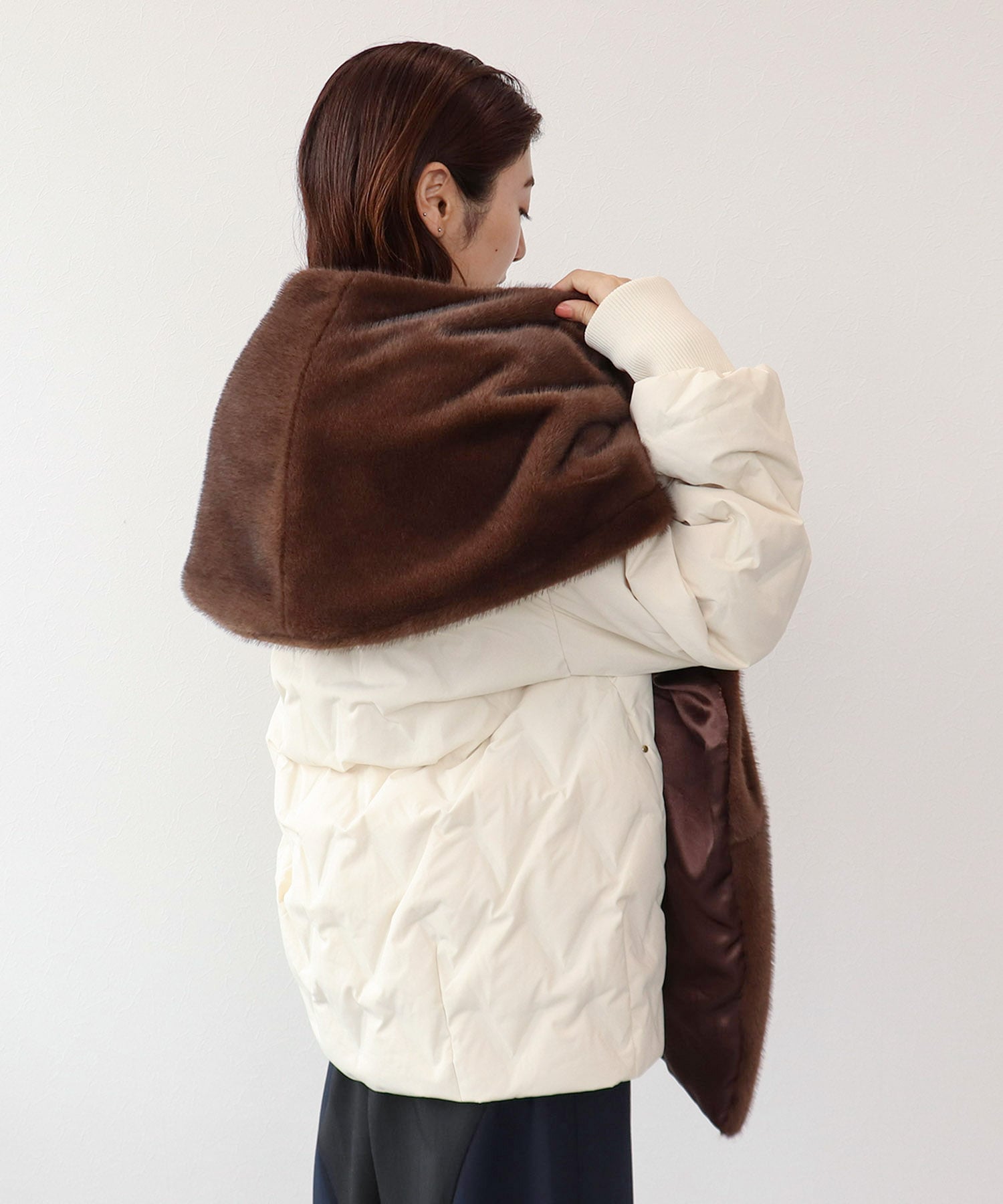 ミンクフェイクファーストール