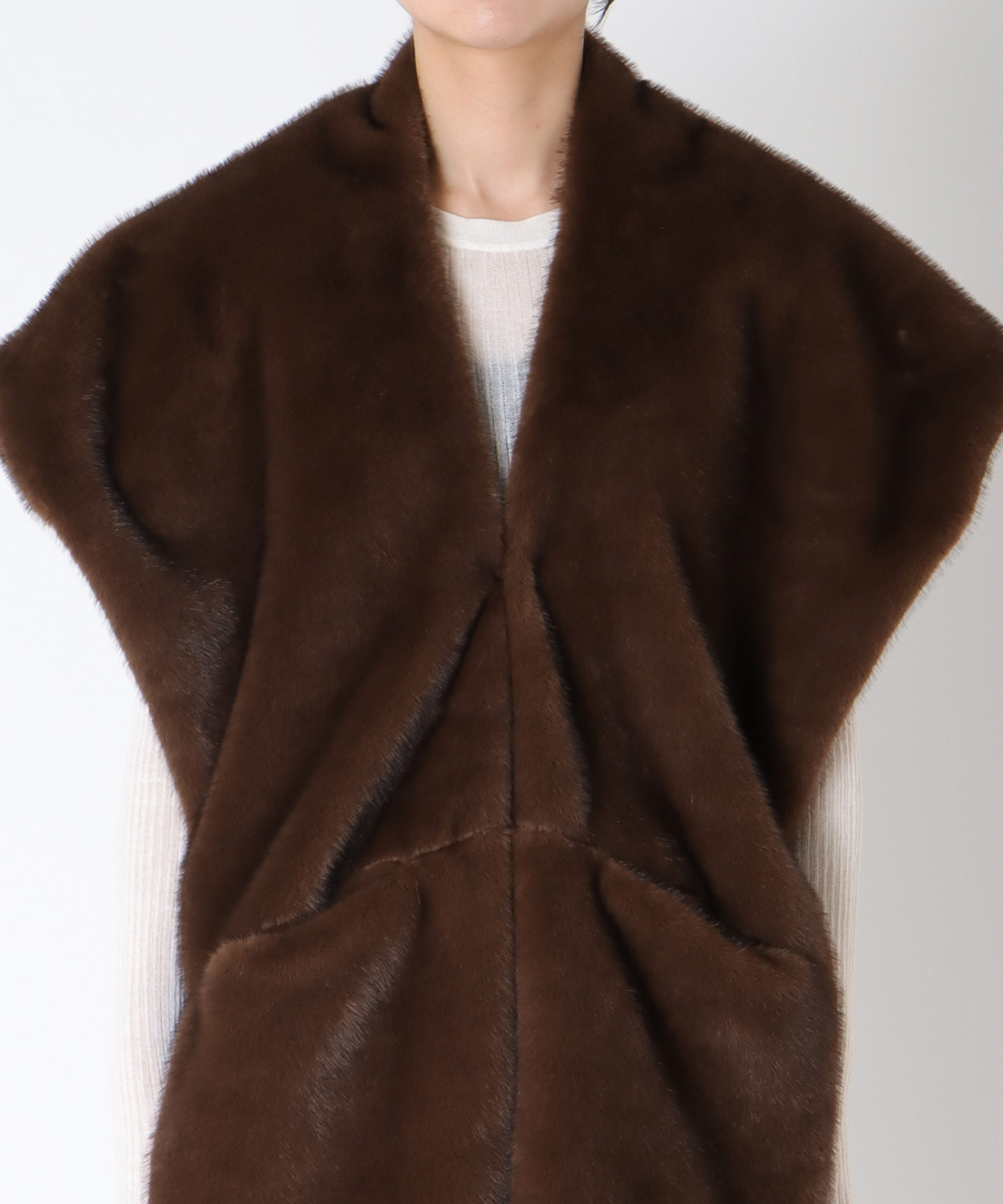 ミンクフェイクファーストール