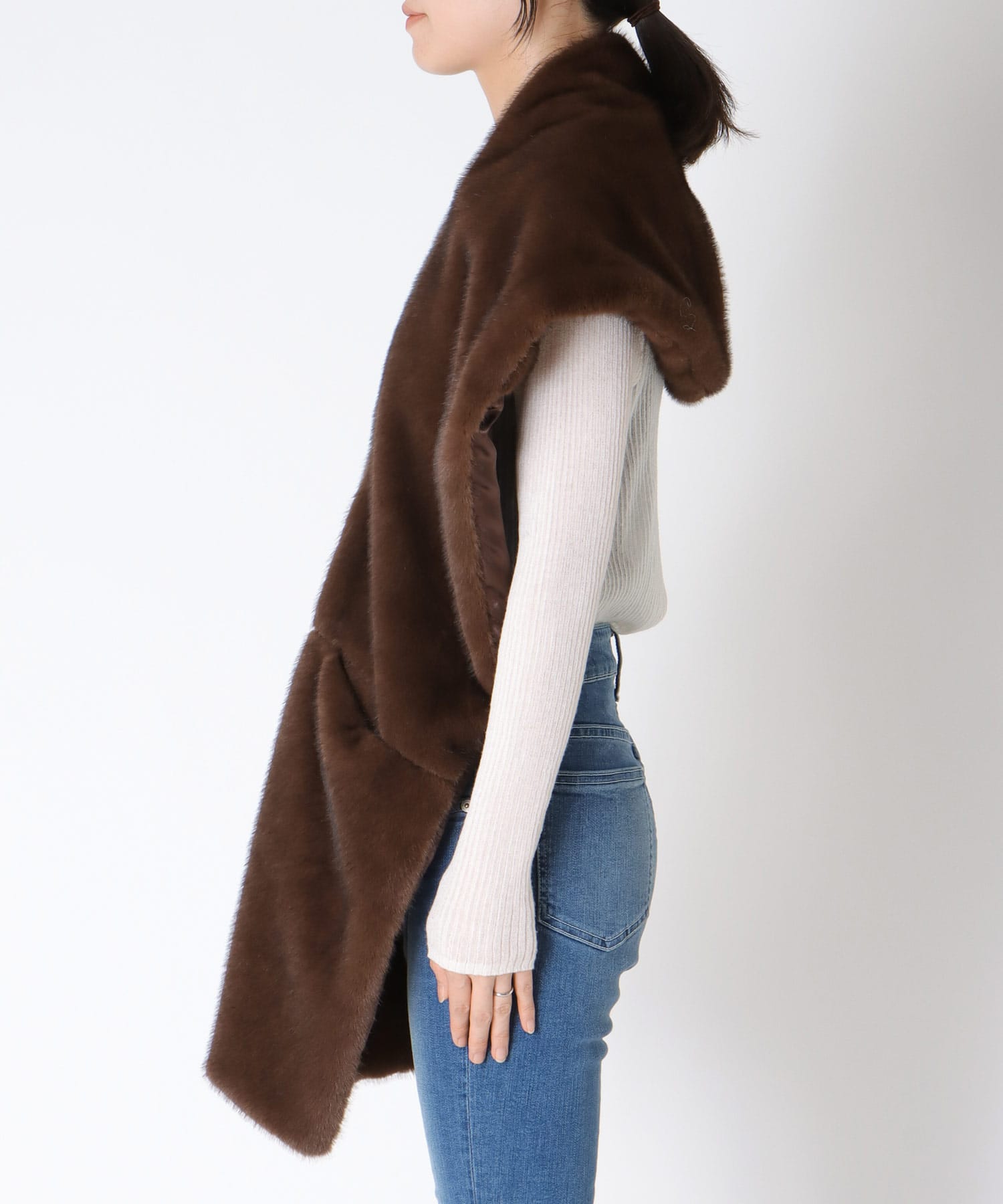 ミンクフェイクファーストール