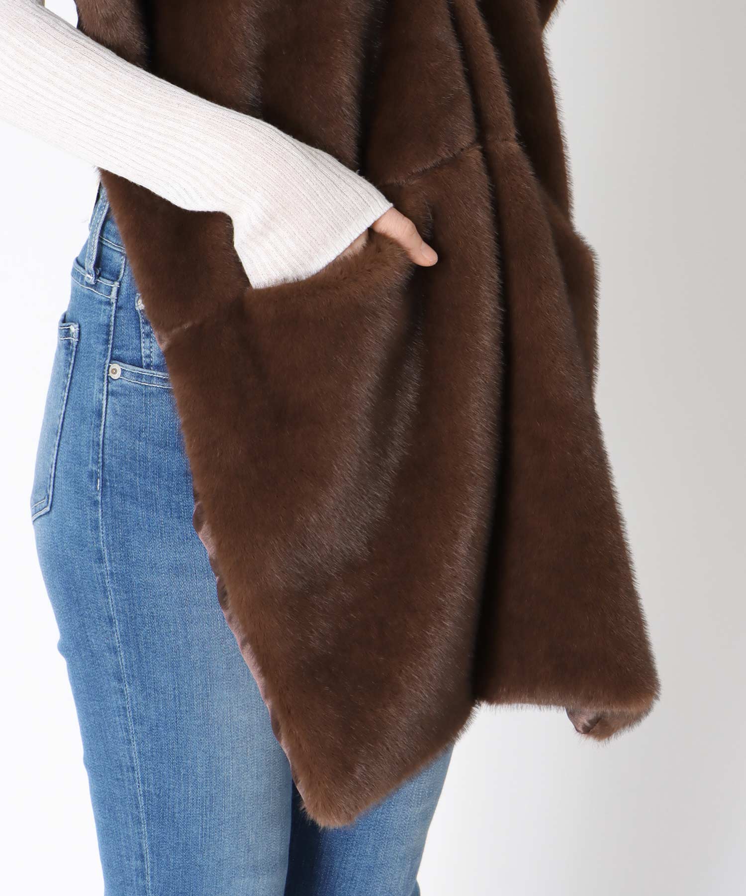 ミンクフェイクファーストール