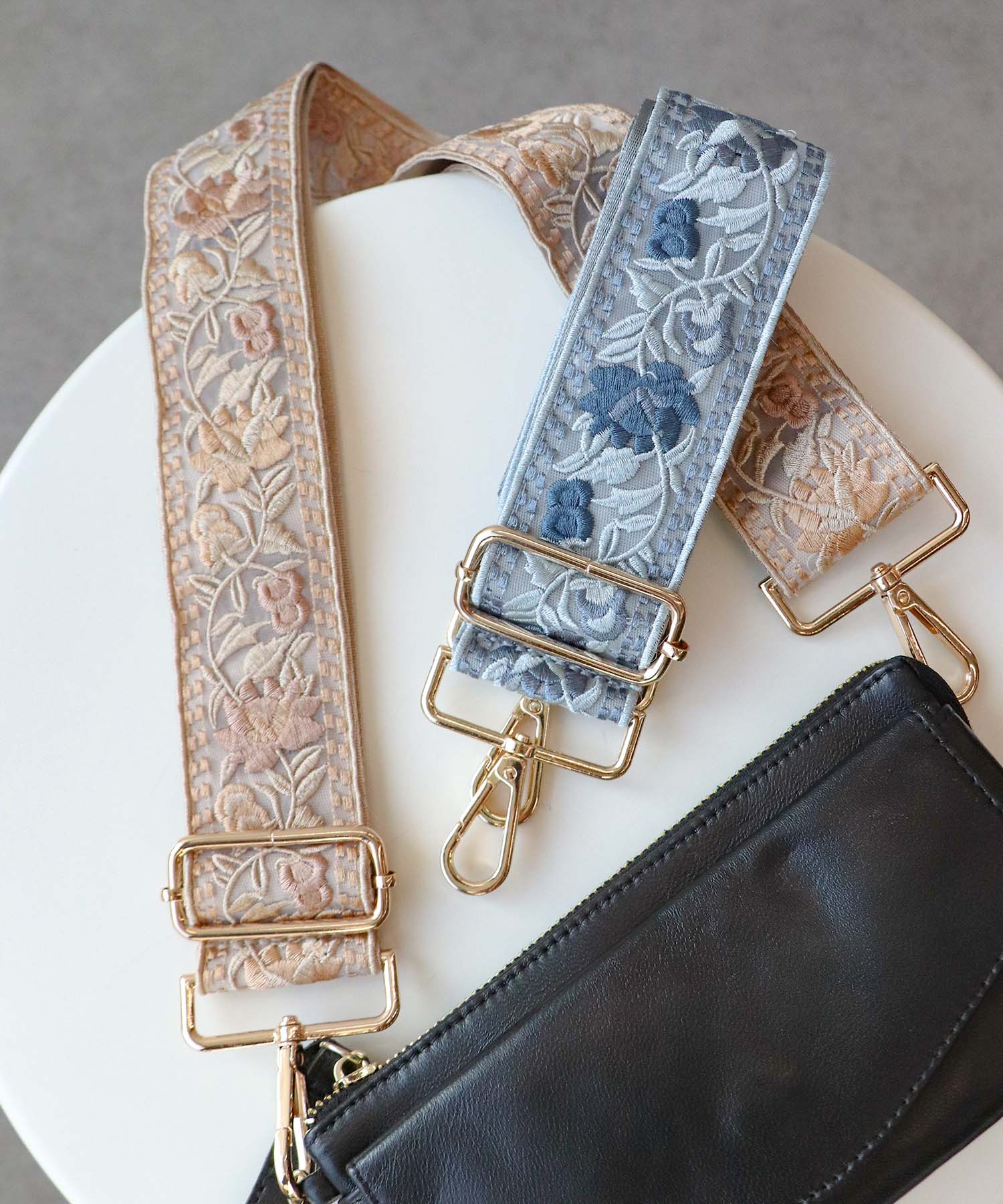 フラワー刺繍2WAYショルダーストラップ