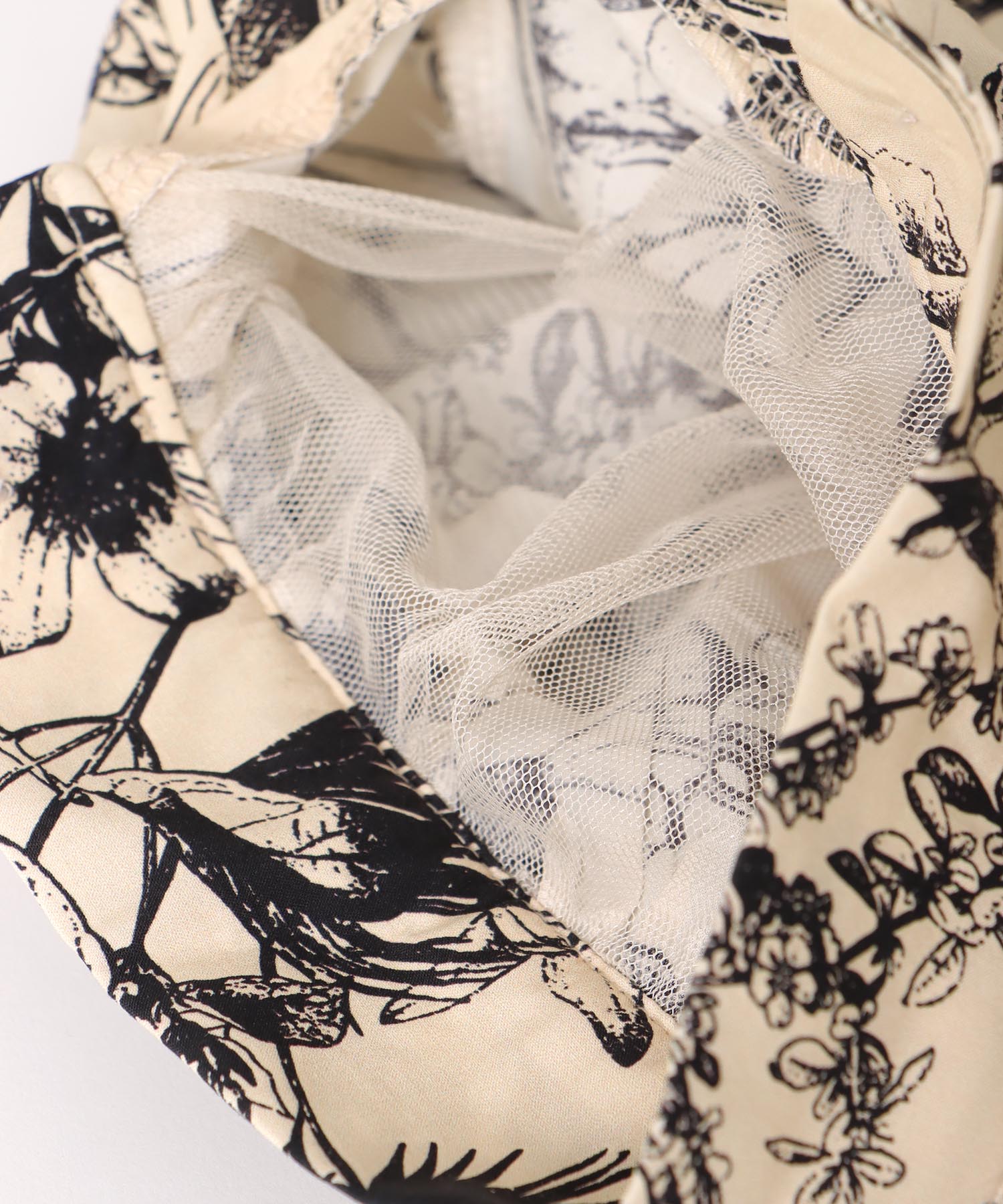 草花プリントボリューム袖ブラウス