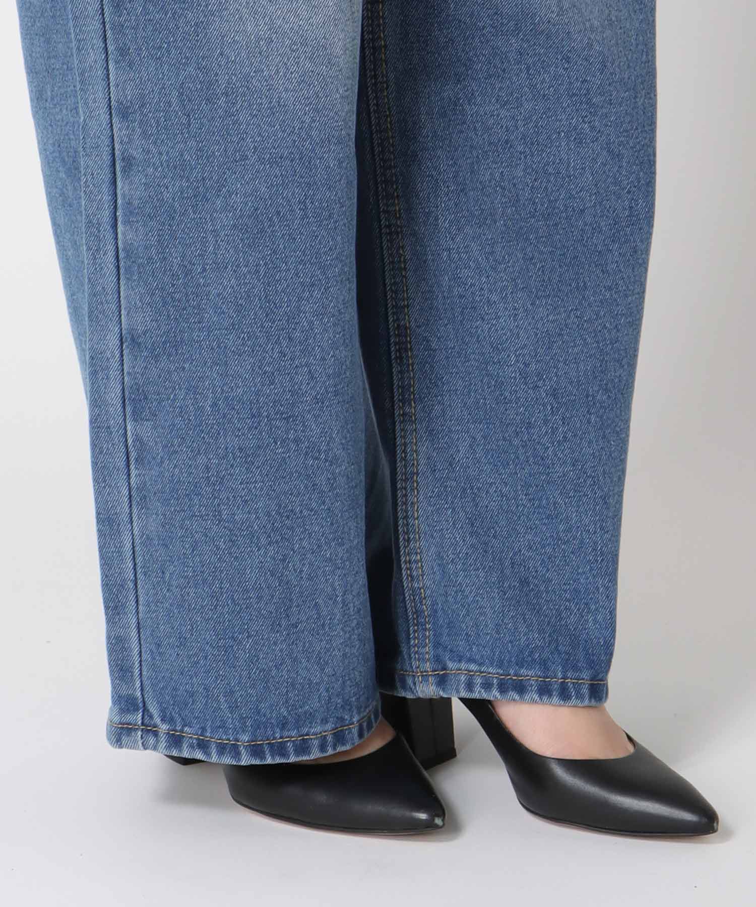 スカートレイヤードデニムパンツ