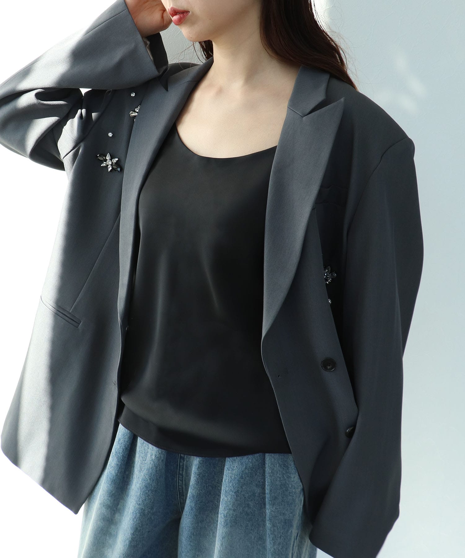 サテンキャミソール