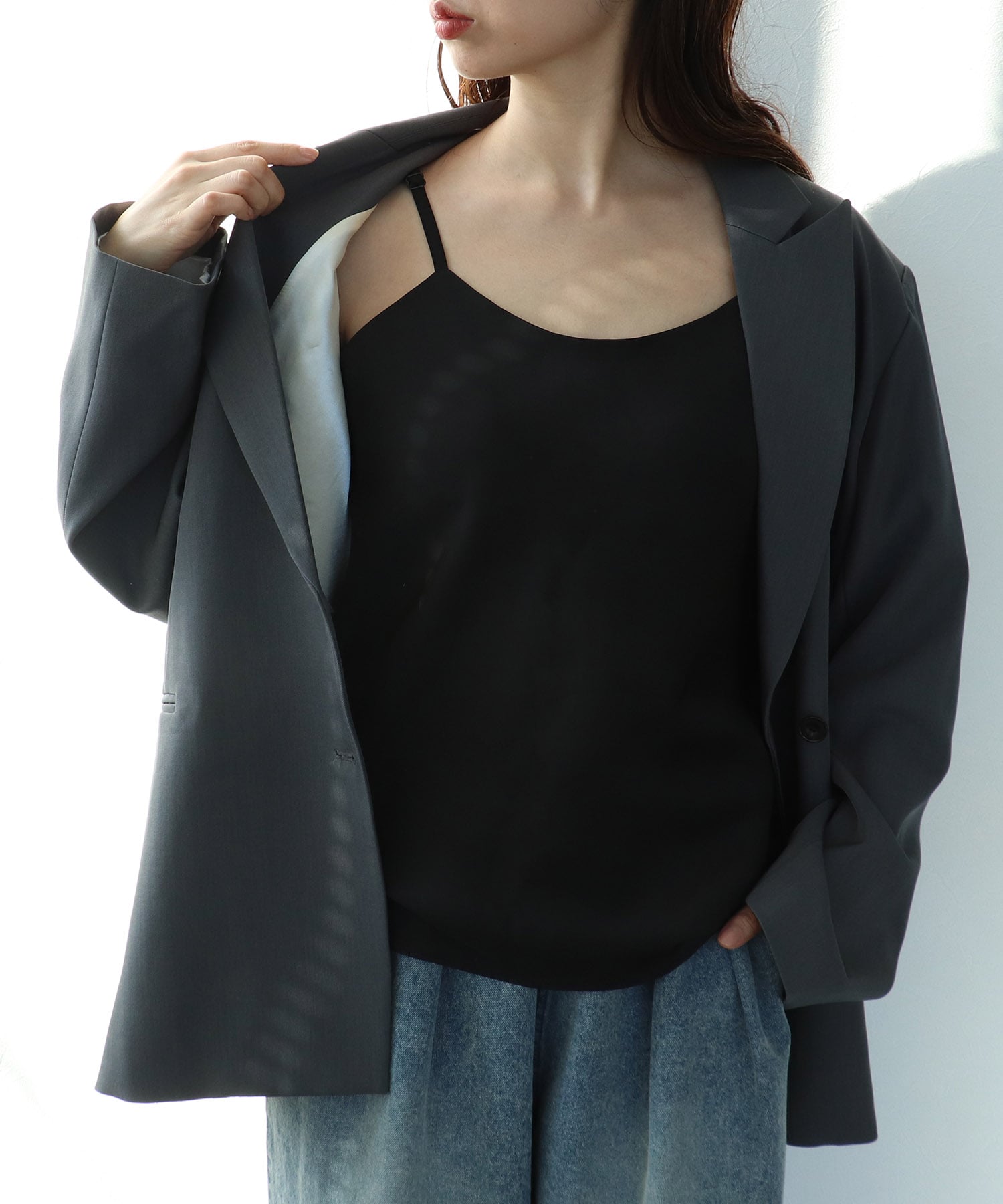 サテンキャミソール