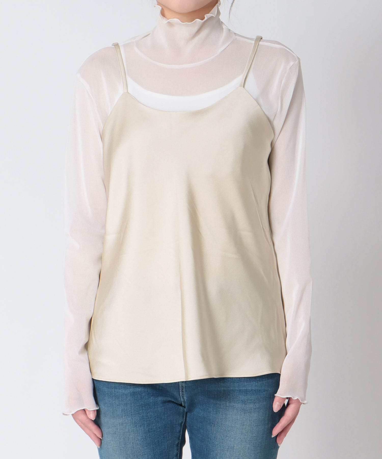 サテンキャミソール