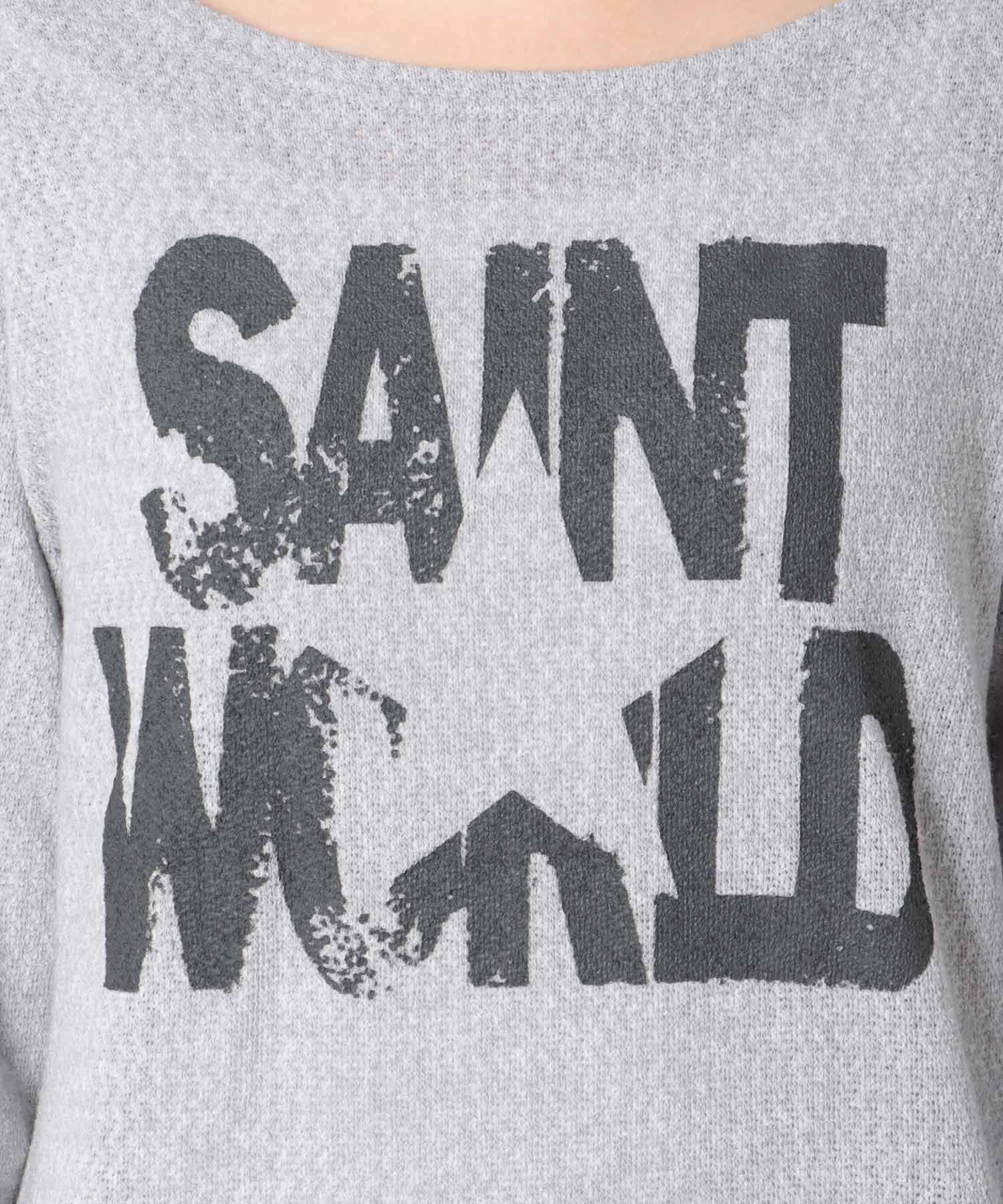 ロゴ入りレーシーニットロンT