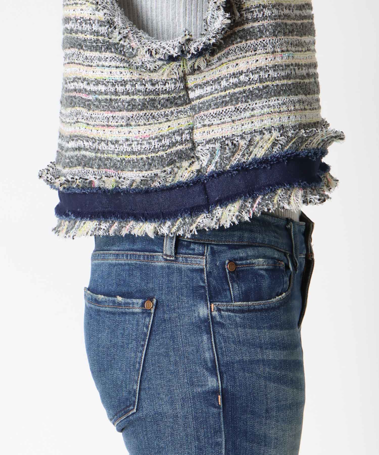 デニムトリムツィードベスト