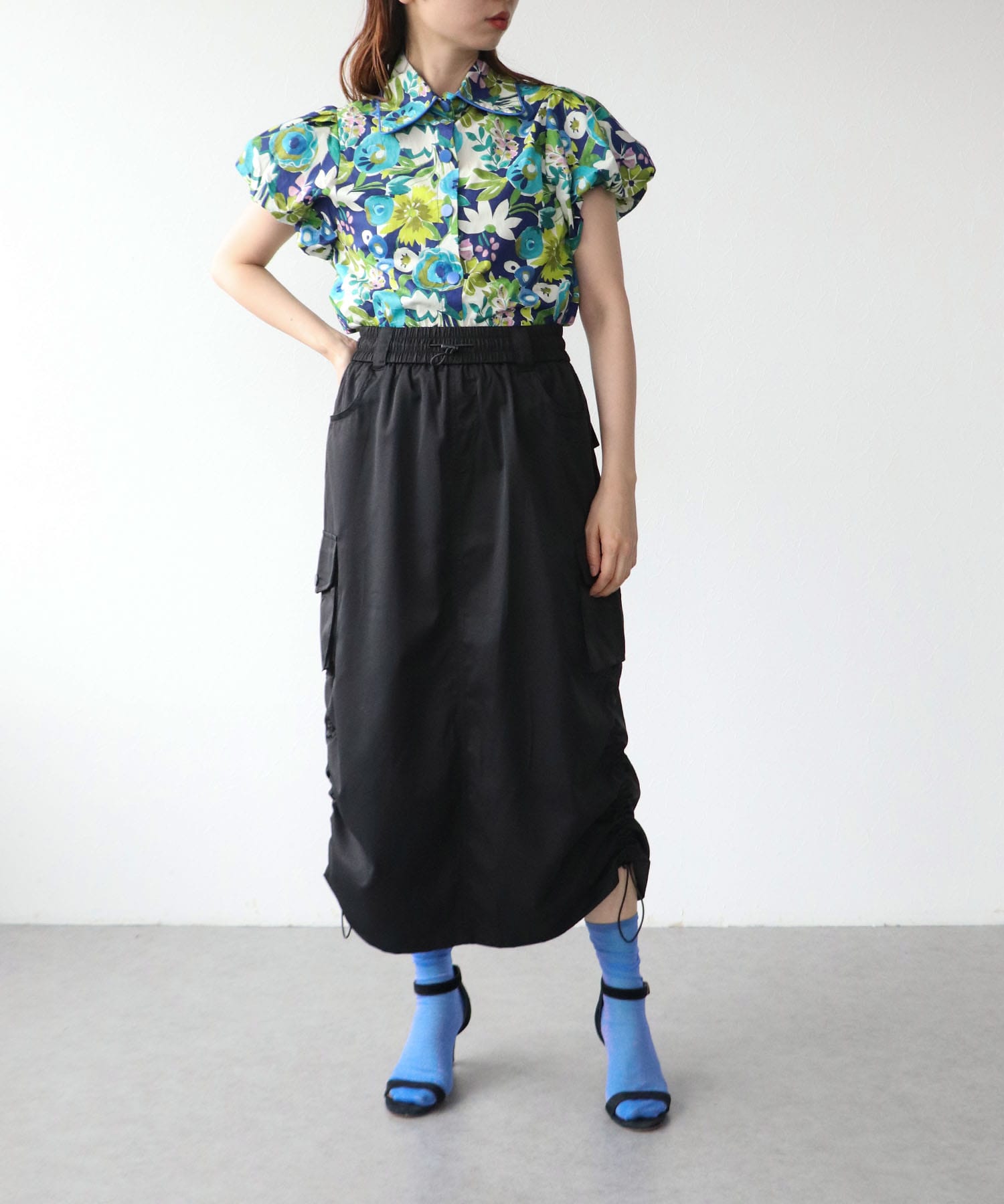 ポケット付ドロスト変形スカート