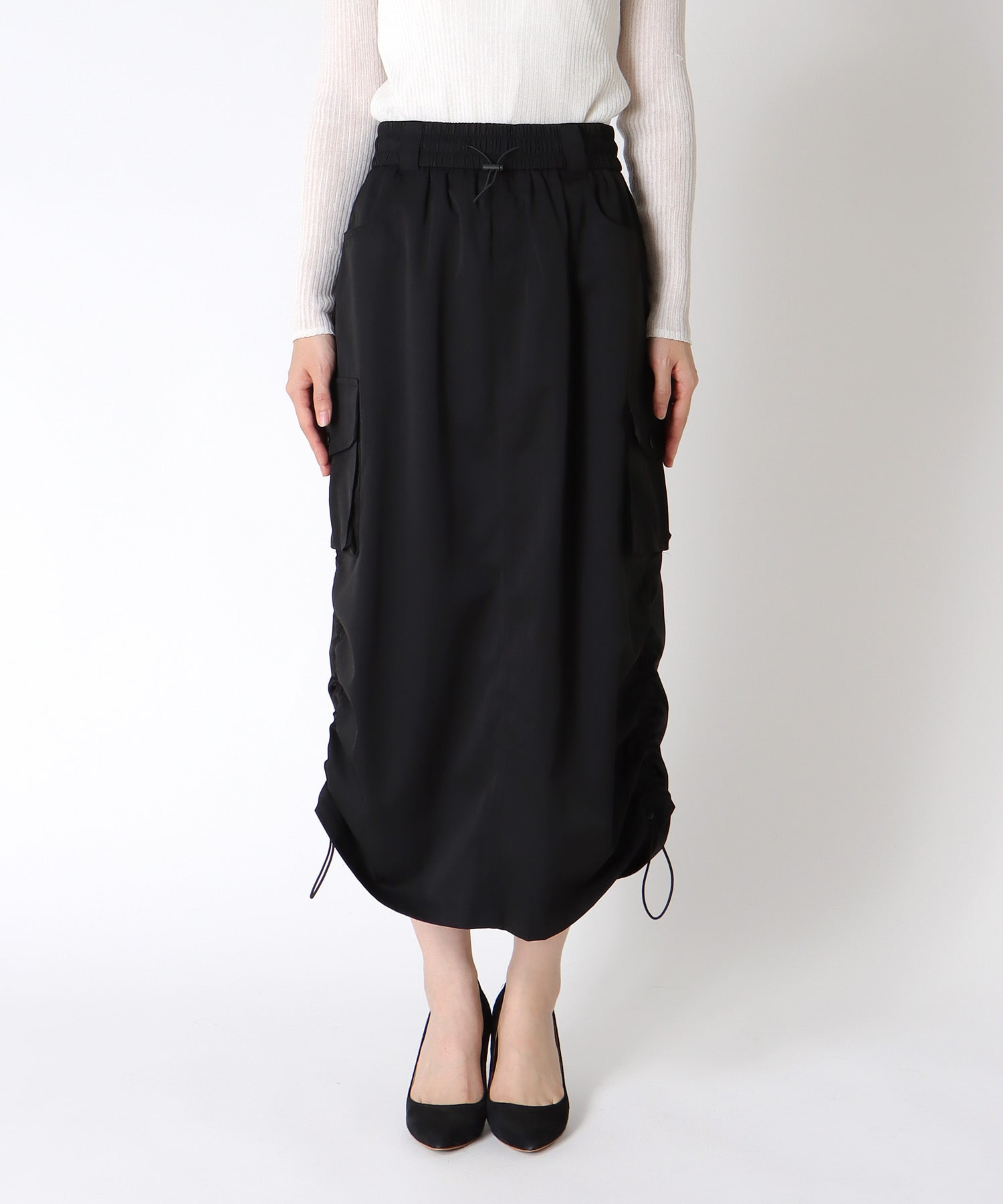 ポケット付ドロスト変形スカート