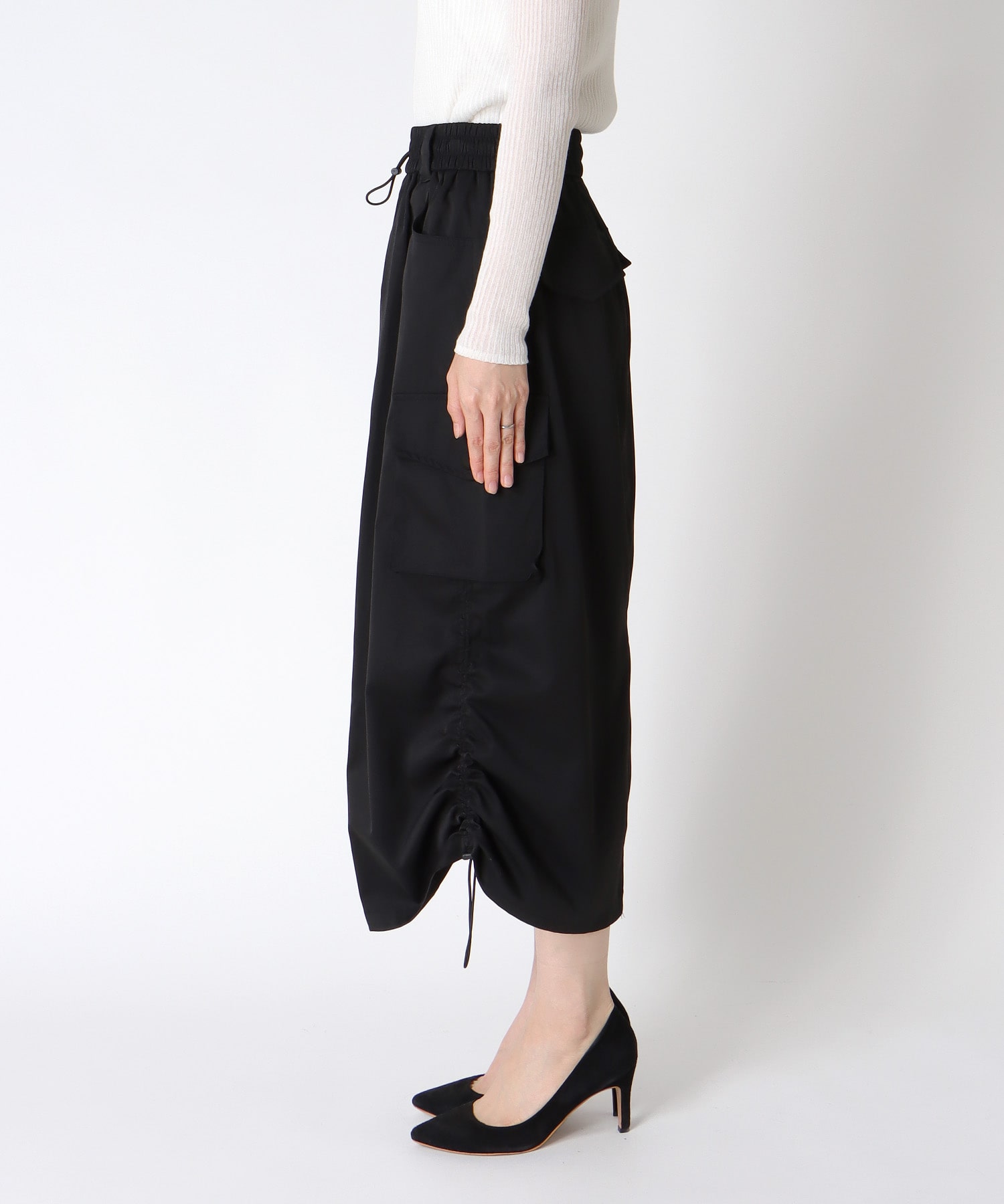 ポケット付ドロスト変形スカート